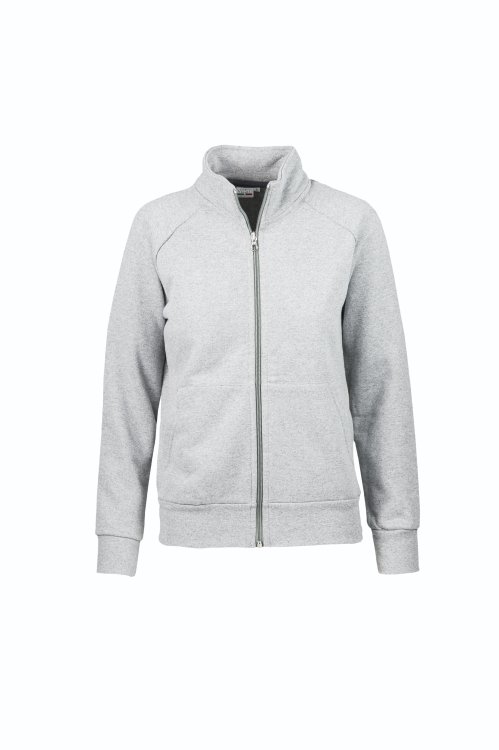 Damen-Sweatshirt mit langem Reißverschluss - 75 - Asche