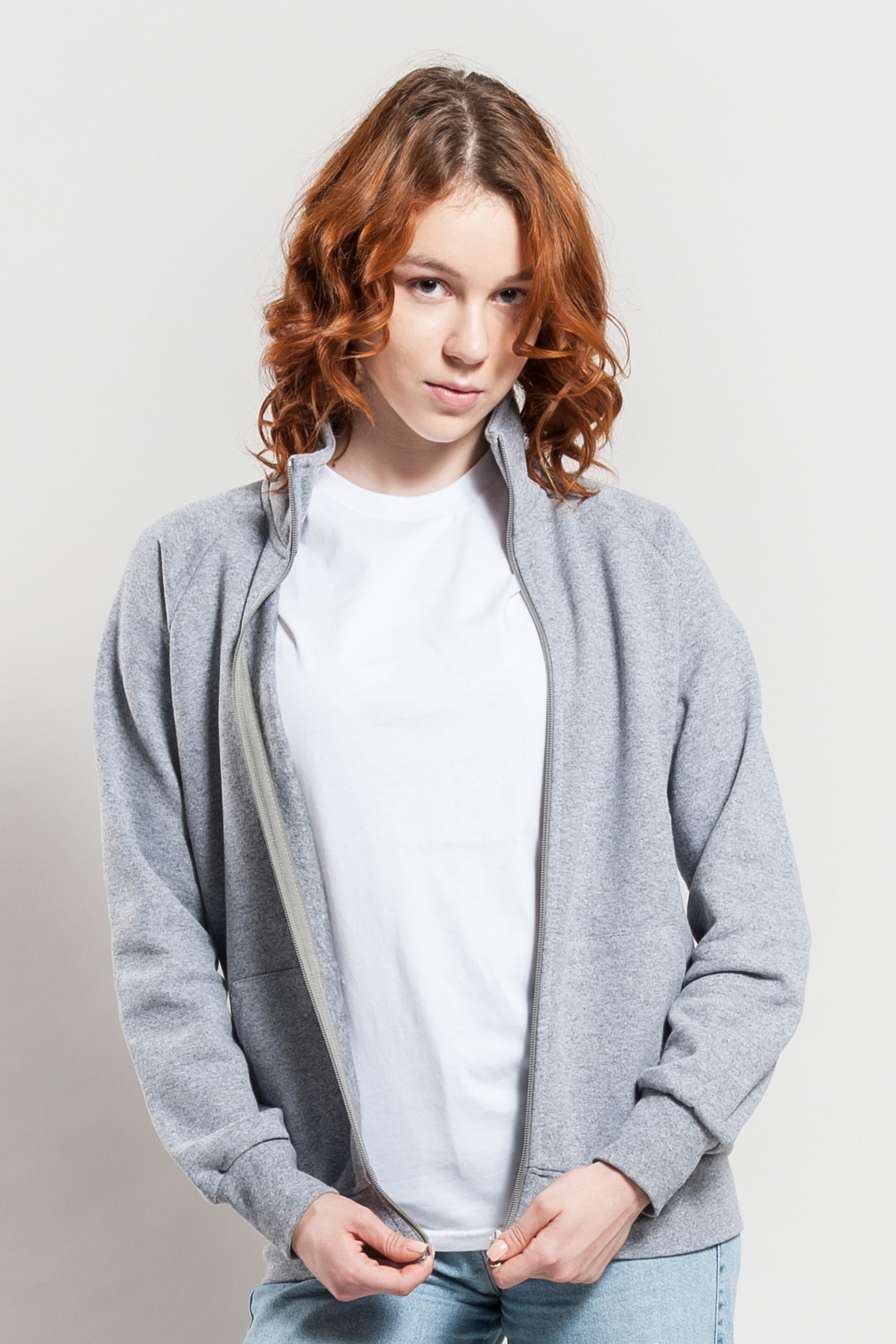 Damen-Sweatshirt mit langem Reißverschluss