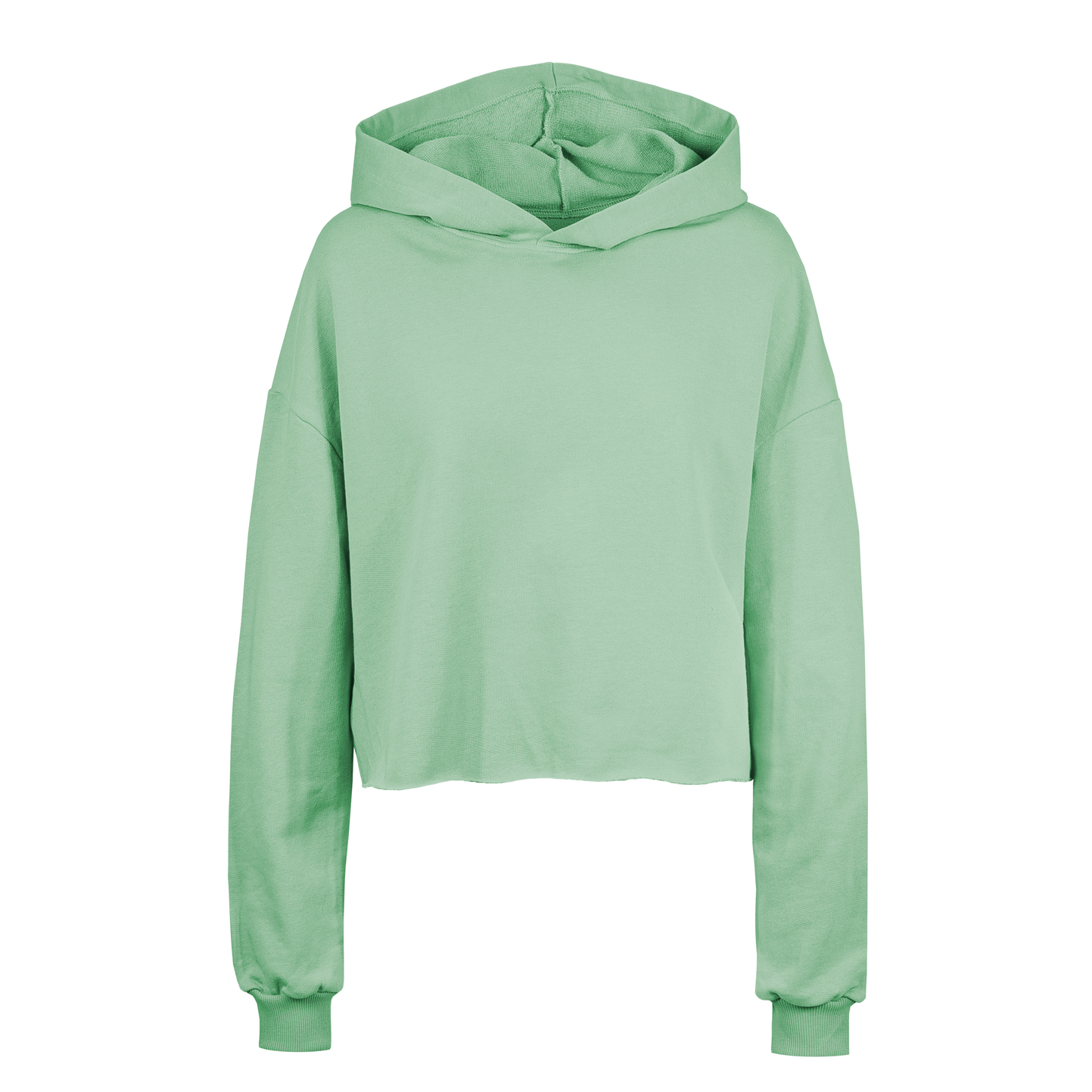 Amy Damen Cropped-Hoodie aus French Terry - SV - Salbei