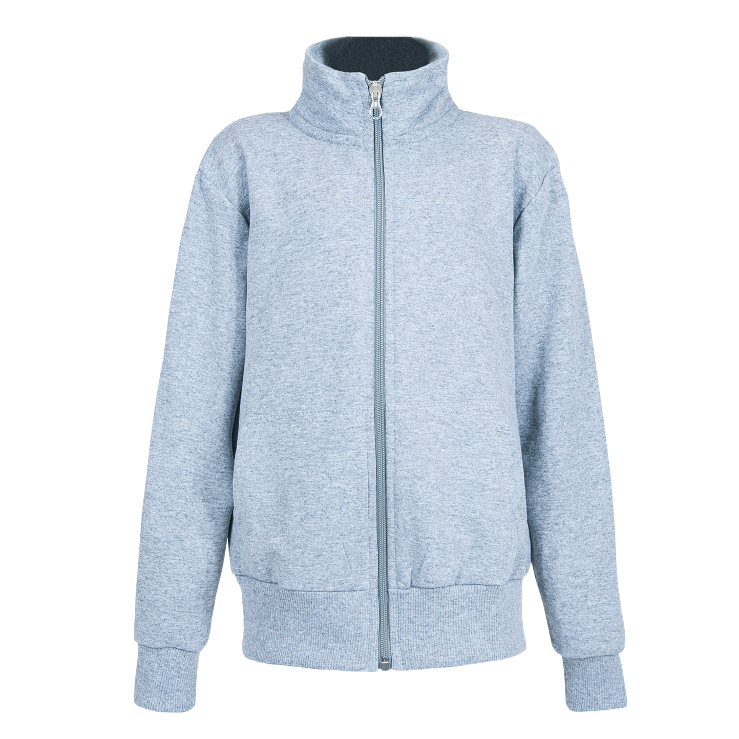 Kinder-Sweatshirt mit Reißverschluss aus Stretchmaterial - 75 - Asche