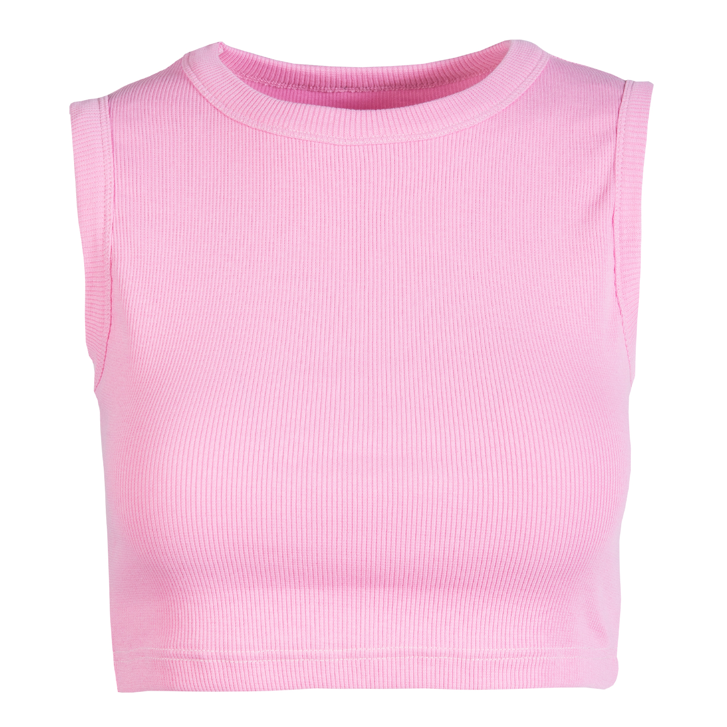 Damen-Crop-Tanktop aus Stretch-Rippstoff - RL - Rosa Bubble