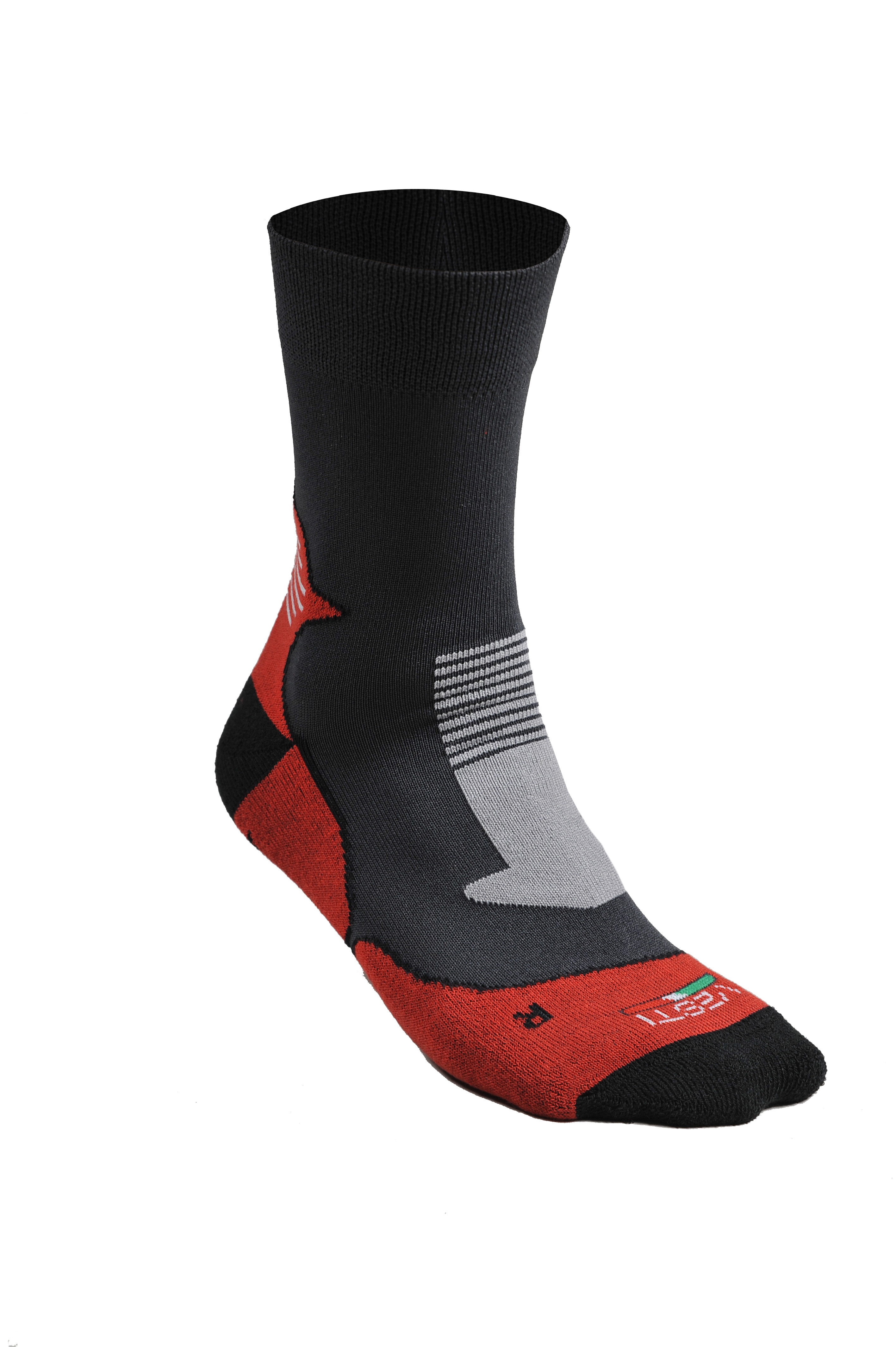 Bamboo Trekking Socken - E4 - E4 – Anthrazit/Rot