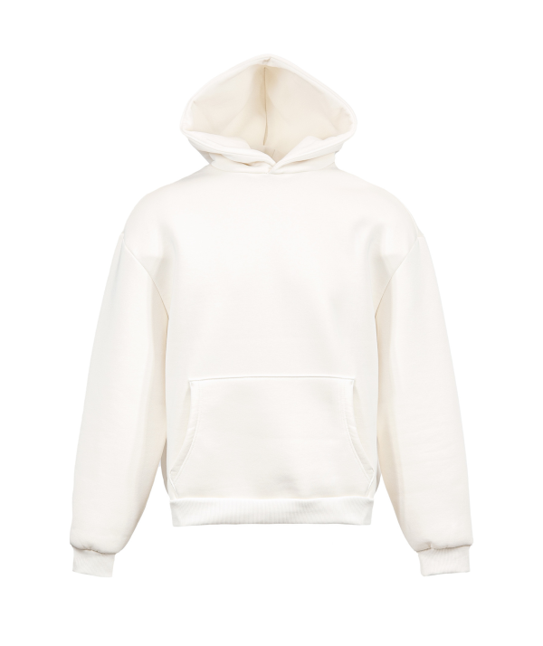 Boxy-Hoodie aus weichem Sweatstoff - 98 - Cremeweiß