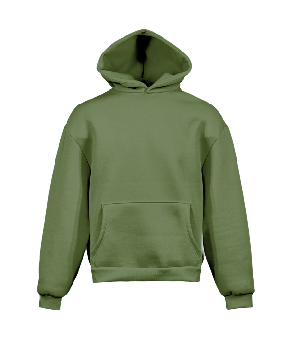 Boxy-Hoodie aus weichem Sweatstoff - OL - Olive XXS