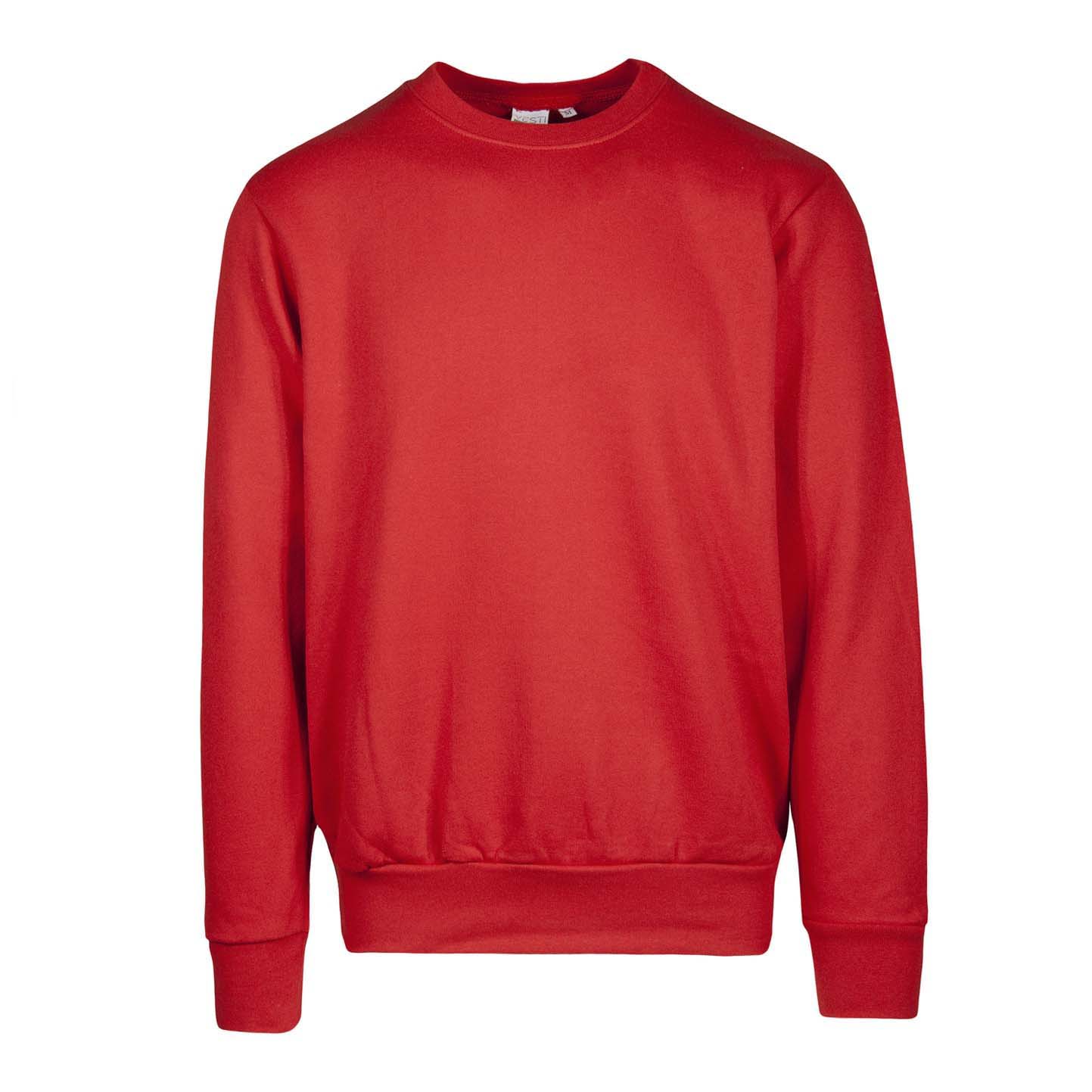 Sweatshirt, Material: 70 % Baumwolle, 30 % Polyester, 280 g/m², Schwarz, Größe S - 28 - Sportrot