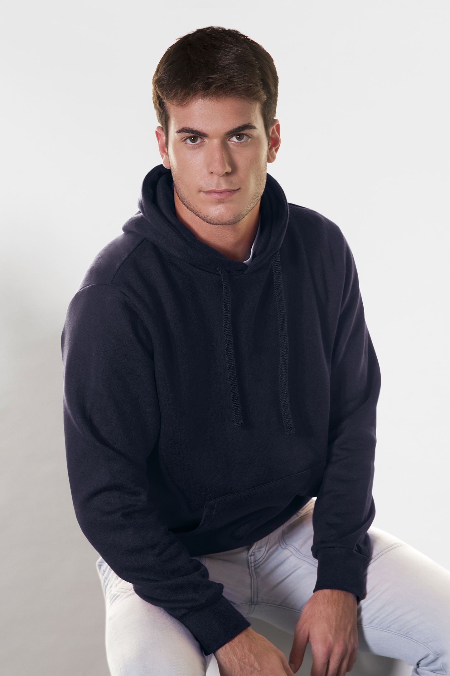 Unisex-Kapuzenpullover, 70 % Baumwolle, 30 % Polyester, 280 g/m², Schwarz, Größe XS