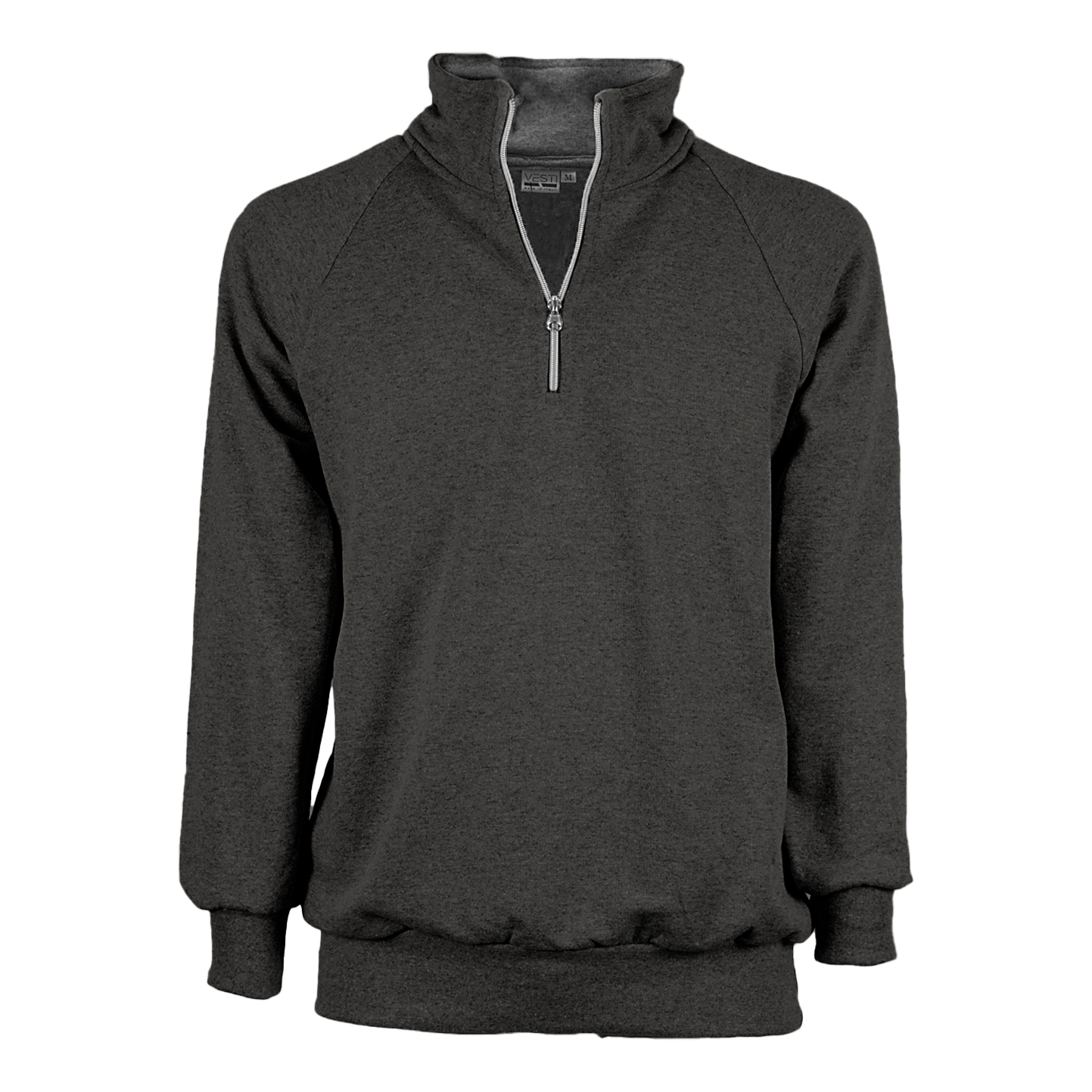 Unisex-Sweatshirt mit Reißverschluss am Kragen, 70 % Baumwolle, 30 % Polyester, 280 g/m², Schwarz, Größe XS - 6MA - Anthrazit-Melange