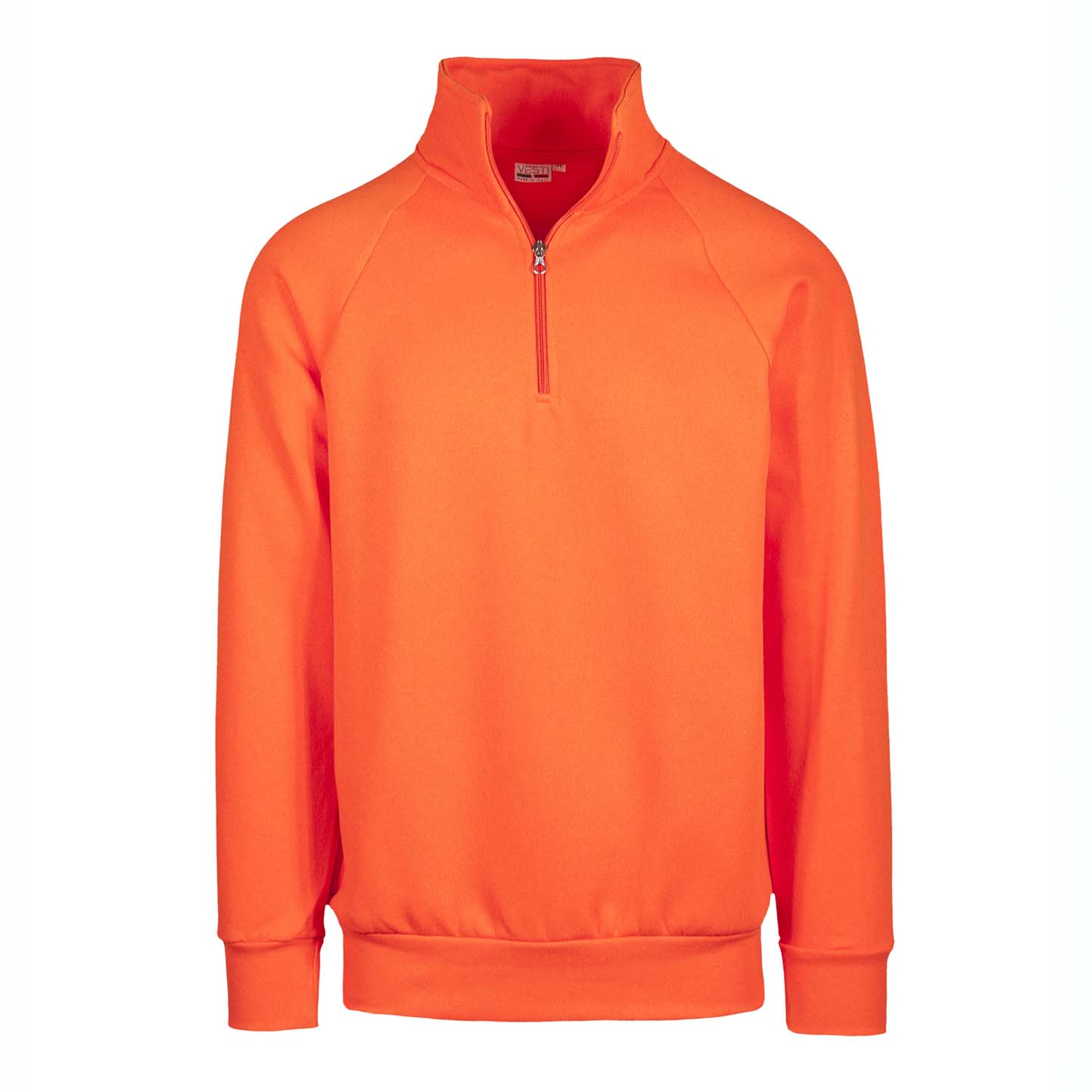 Unisex-Sweatshirt mit Reißverschluss am Kragen, 70 % Baumwolle, 30 % Polyester, 280 g/m², Schwarz, Größe XS - AR - Orange Sport