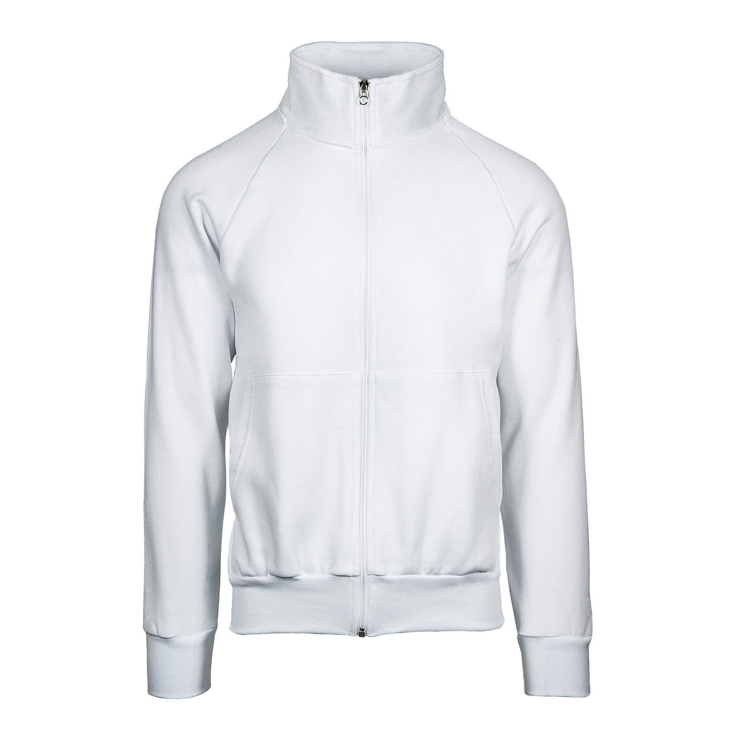 Langes Sweatshirt mit Reißverschluss, 70 % Baumwolle, 30 % Polyester, 280 g/m², Schwarz, Größe XS - 99 - Weiß