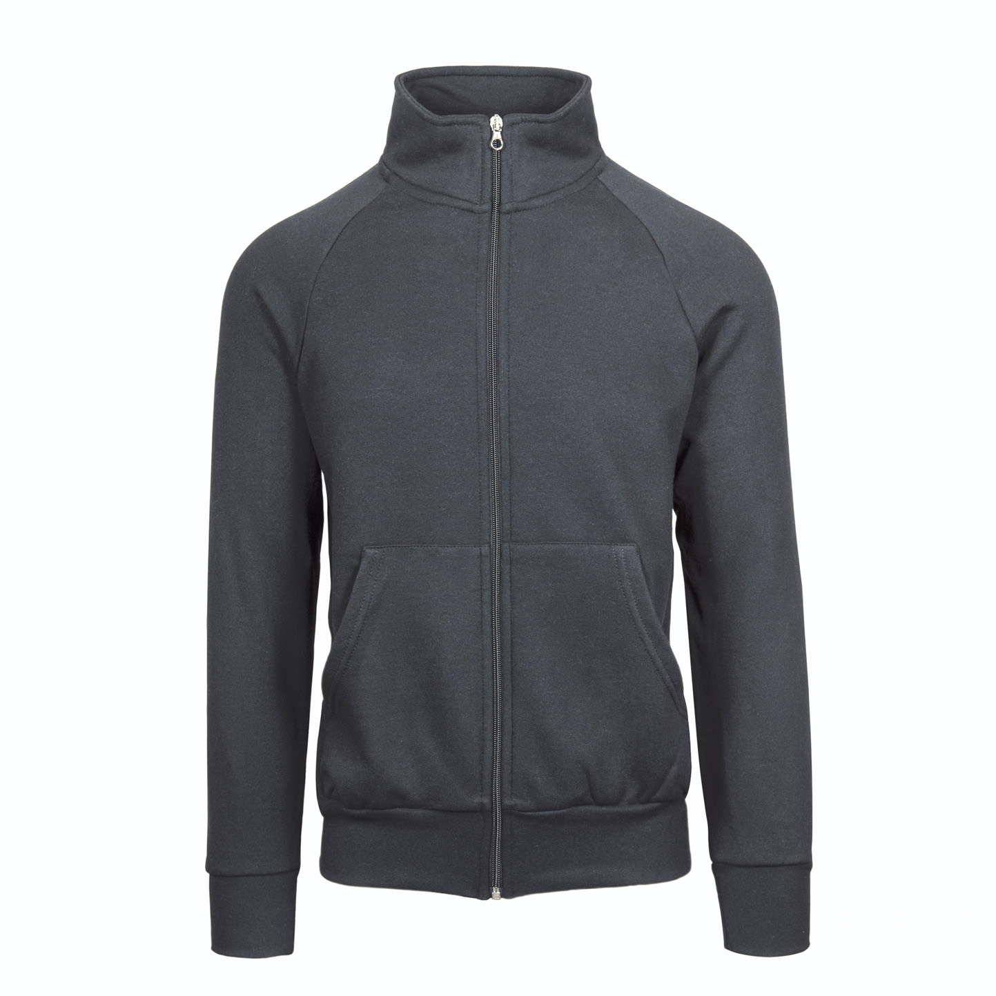 Langes Sweatshirt mit Reißverschluss, 70 % Baumwolle, 30 % Polyester, 280 g/m², Schwarz, Größe XS - 22 - Blei