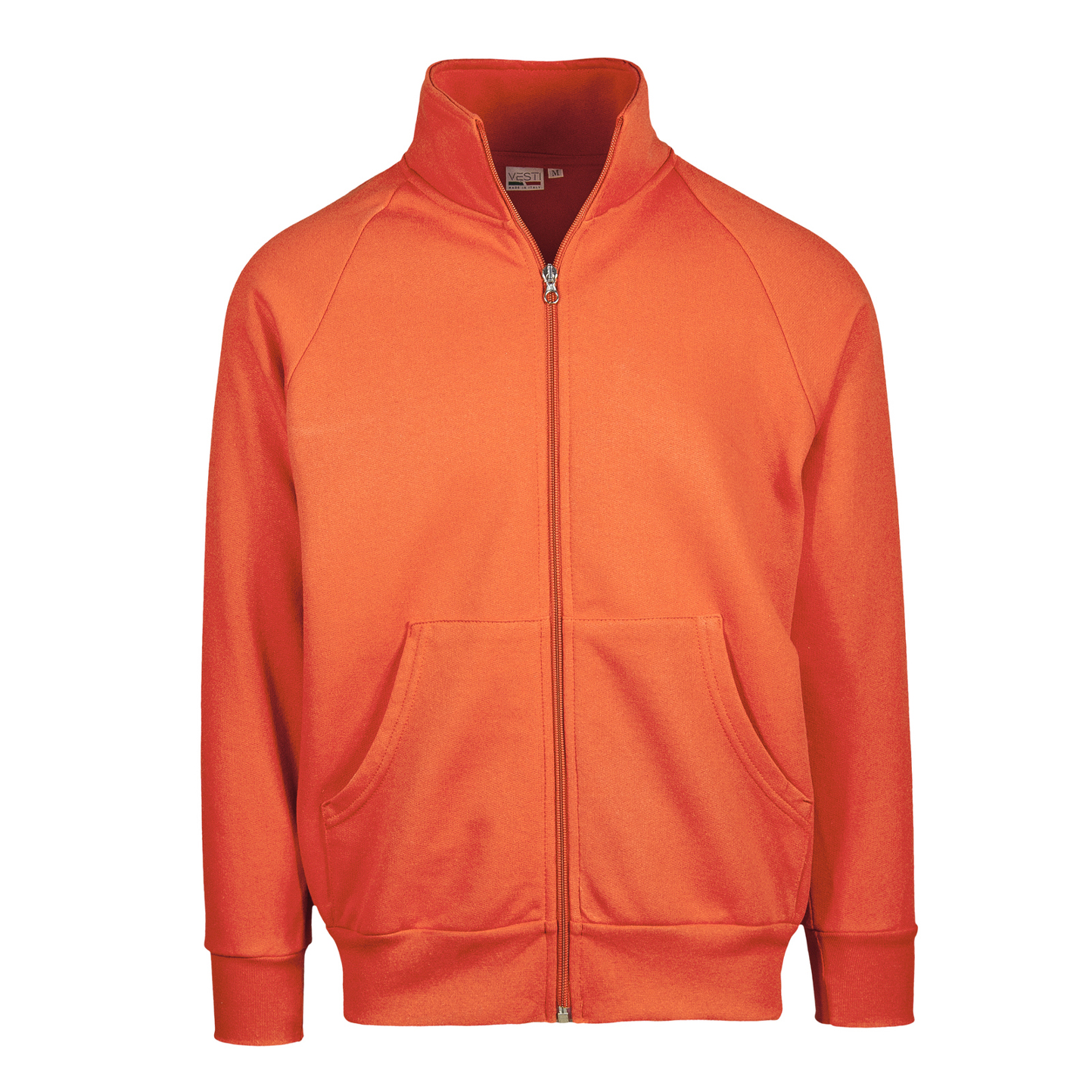 Langes Sweatshirt mit Reißverschluss, 70 % Baumwolle, 30 % Polyester, 280 g/m², Schwarz, Größe XS - AR - Orange Sport