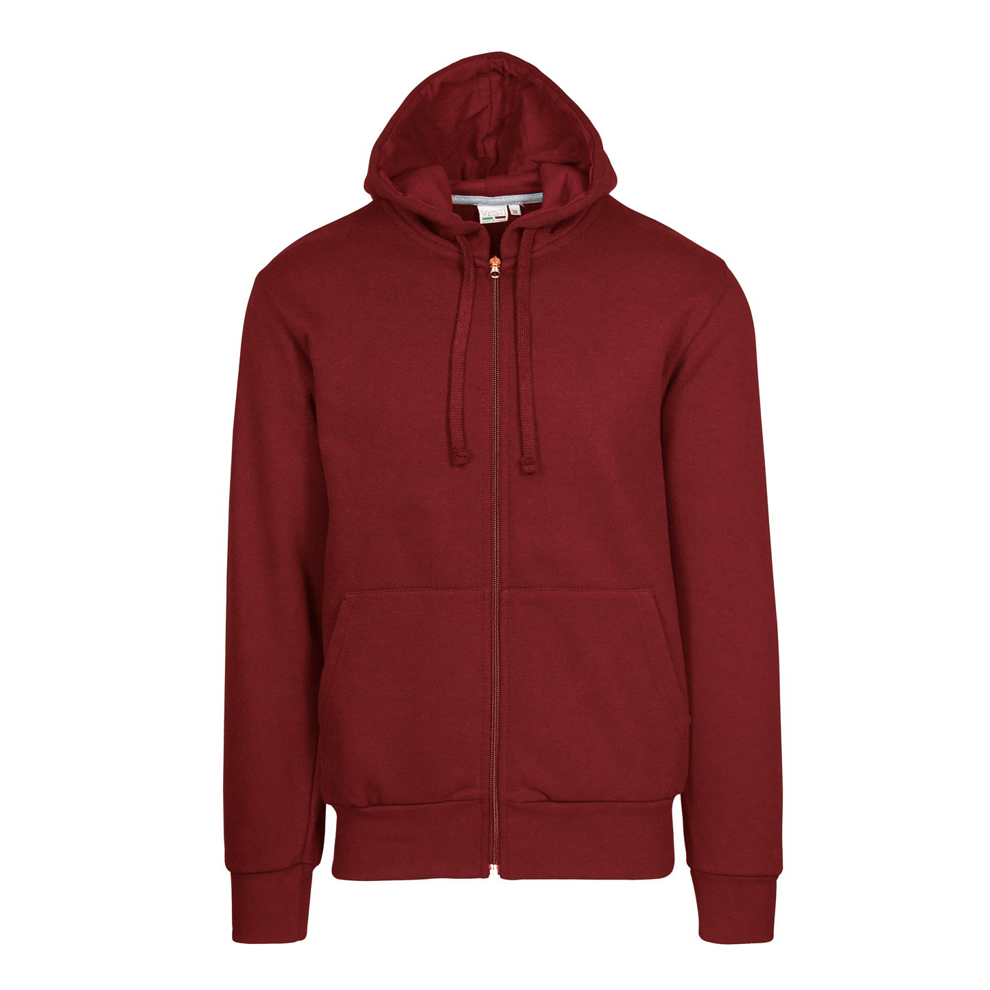 Kapuzenpullover mit Reißverschluss, 70 % Baumwolle, 30 % Polyester, 280 g/m², Schwarz, Größe XS - 48 - Bordeaux Sport