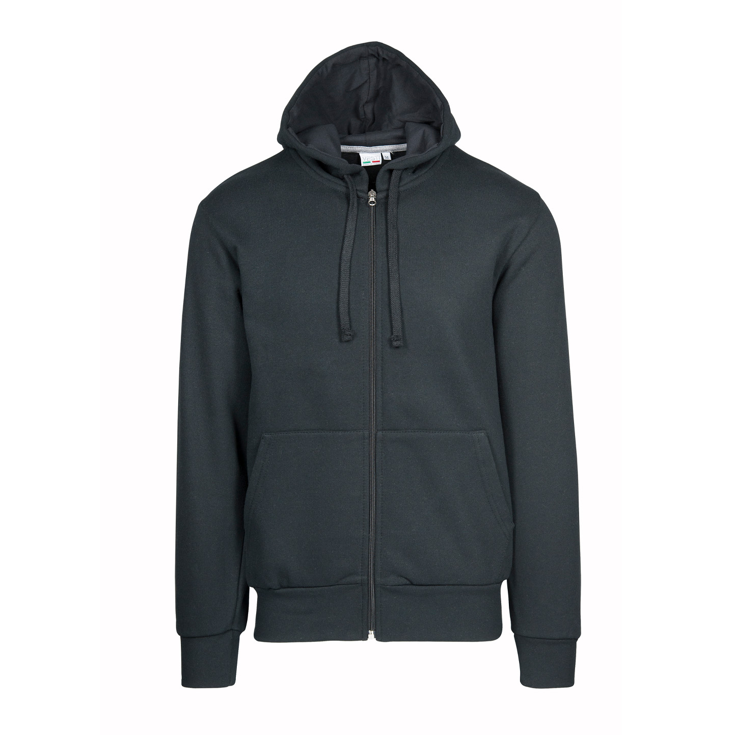 Kapuzenpullover mit Reißverschluss, 70 % Baumwolle, 30 % Polyester, 280 g/m², Schwarz, Größe XS - 12 - Schwarz