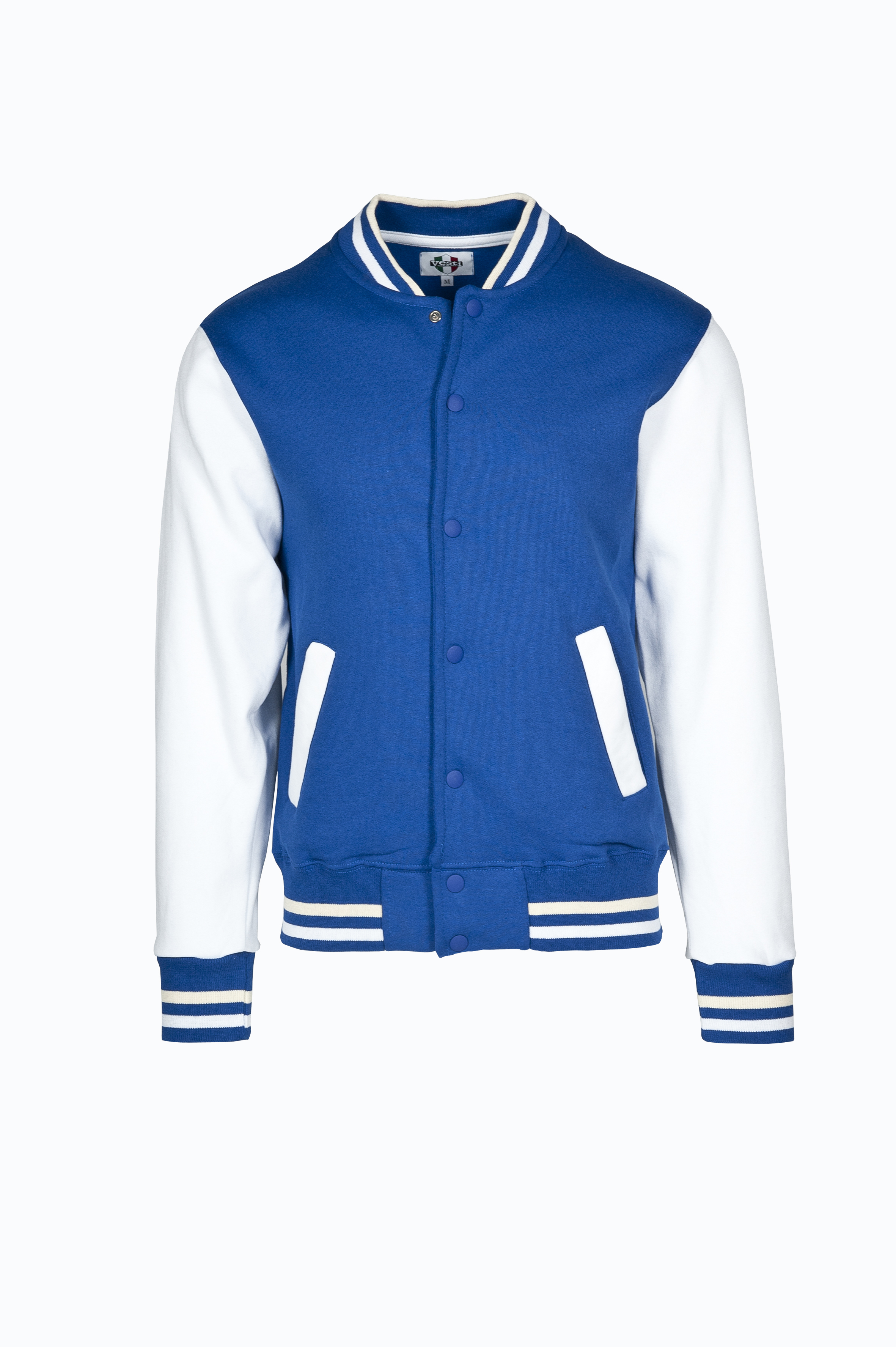 Zweifarbige Bomberjacke, 70 % Baumwolle, 30 % Polyester, 300 g/m², Schwarz/Aschgrau, Größe S - 2799 - Royal Sport/Weiß
