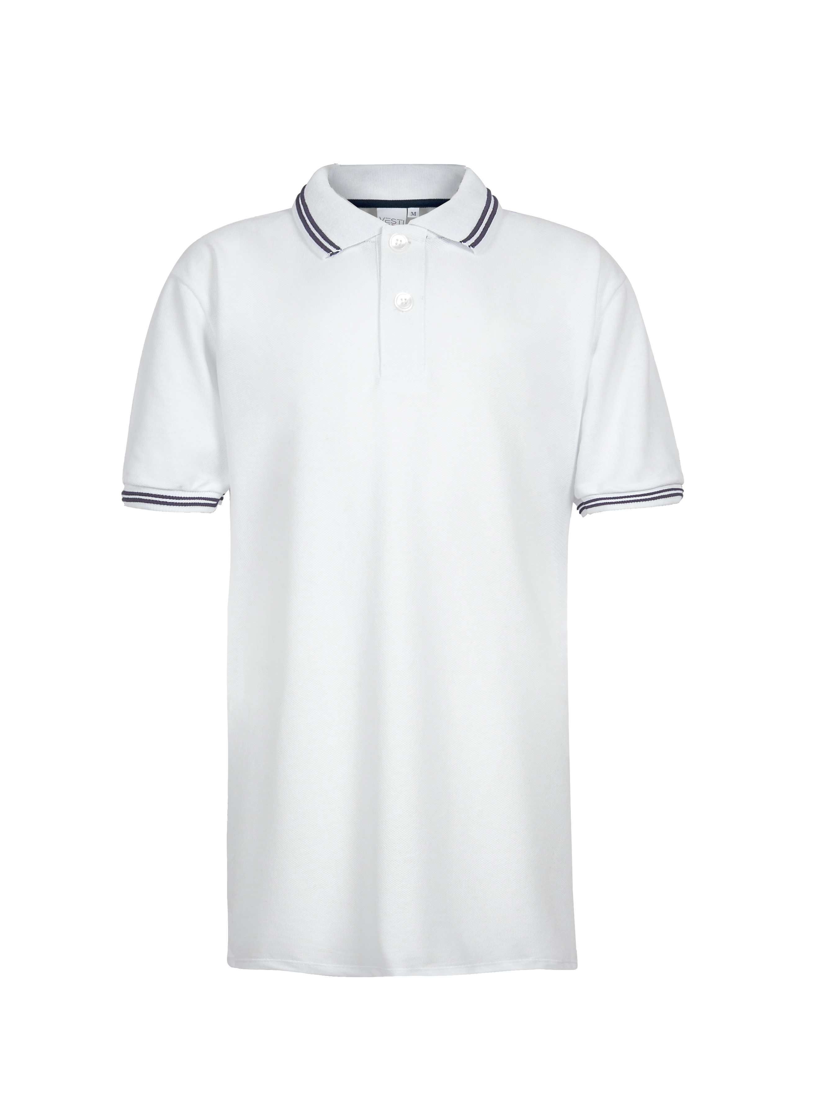 Polo Trim Piqué Kinder Kurzarmshirt, 100 % Baumwolle, 180 g/m², Blau, Größe XS - 9918 - Weiß/Blau