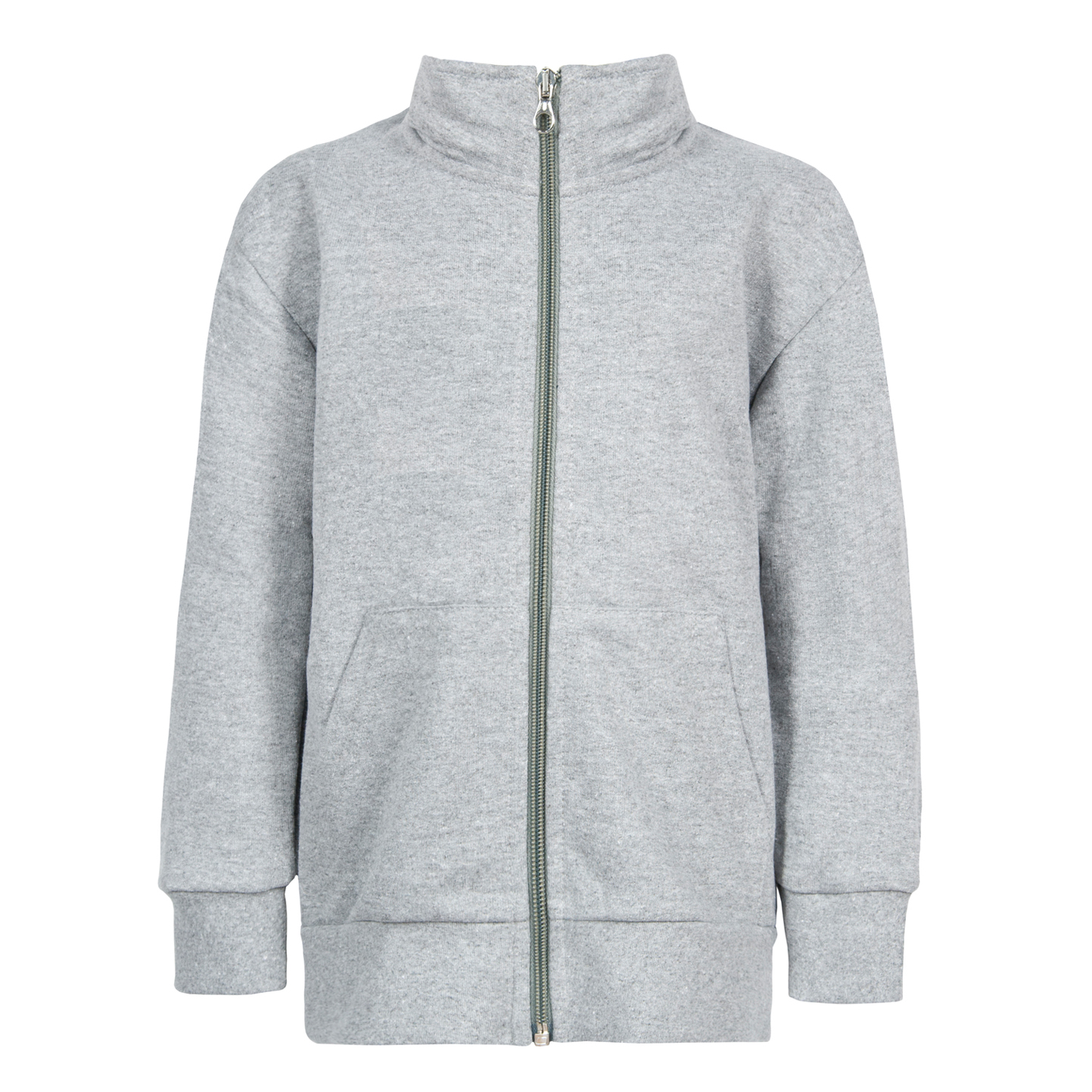 Kinder-Sweatshirt mit Reißverschluss, 70 % Baumwolle, 30 % Polyester, 280 g, Schwarz, Größe XXS (1/2 Jahre) - 75 - Asche