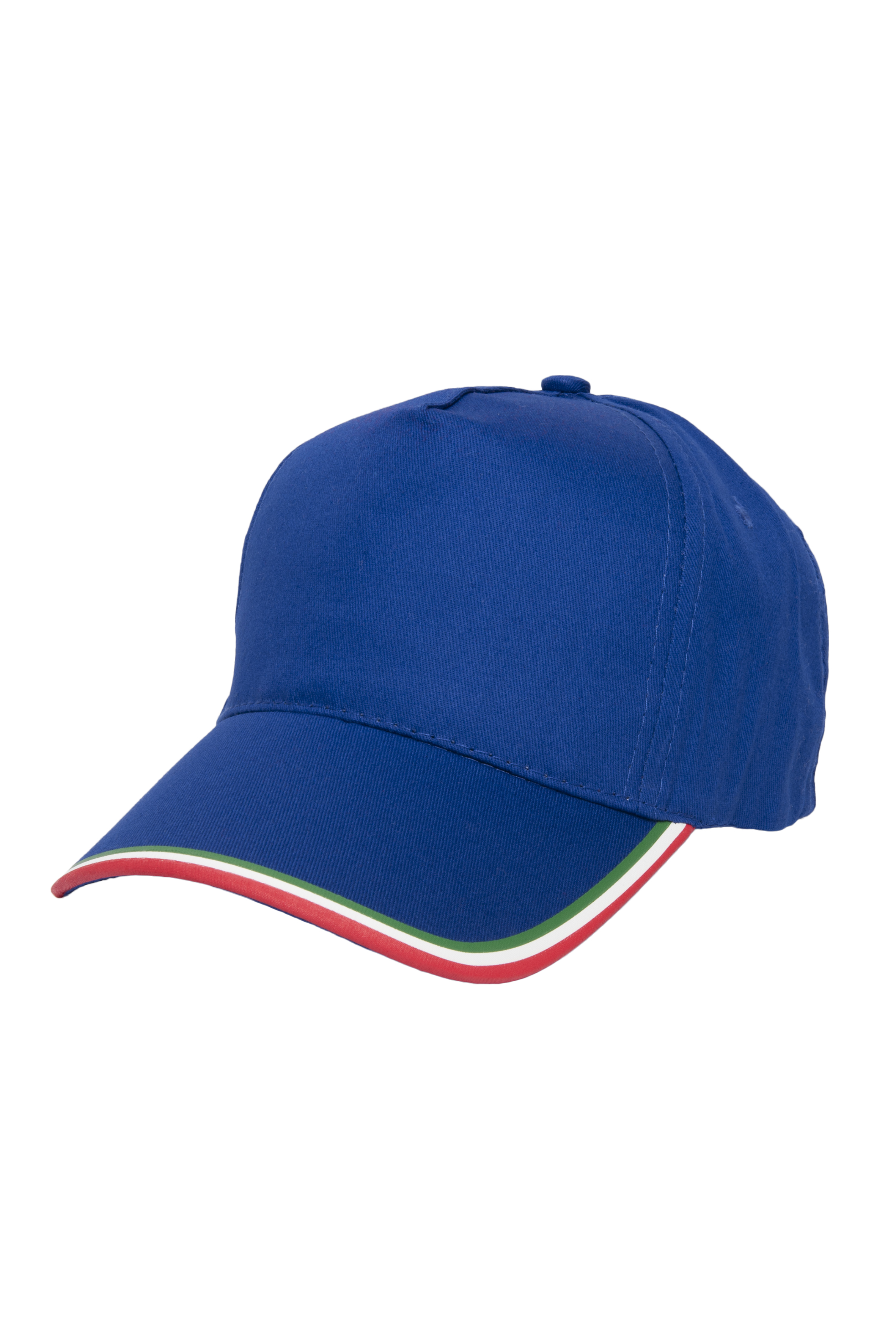 Italienische 5-Panel-Cap, 100 % Baumwolle, Marineblau - RB - Royal
