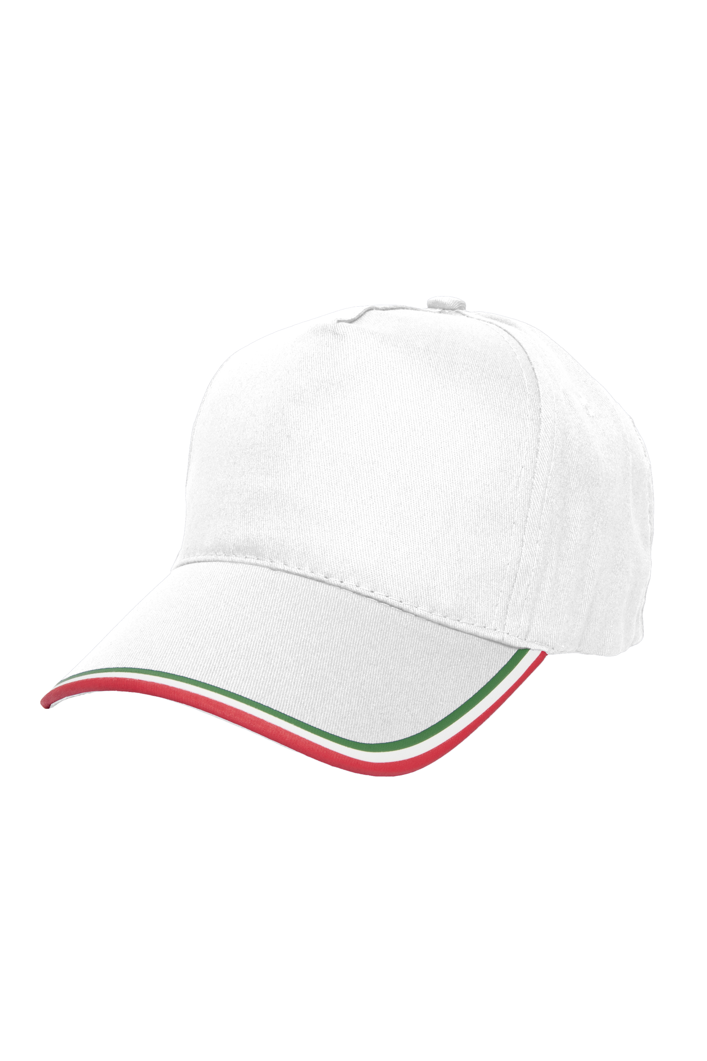 Italienische 5-Panel-Cap, 100 % Baumwolle, Marineblau - WH - WH – Weiß