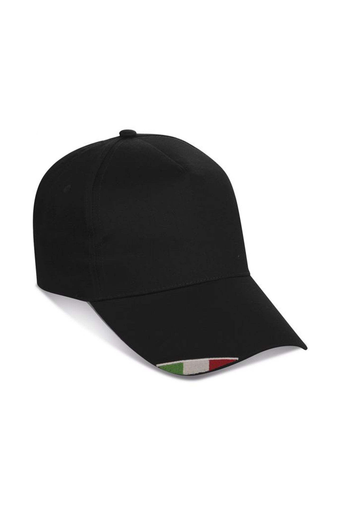 I-Cap 5 Panels, 100 % Baumwolle, Schwarz - BK - BLK – Schwarz
