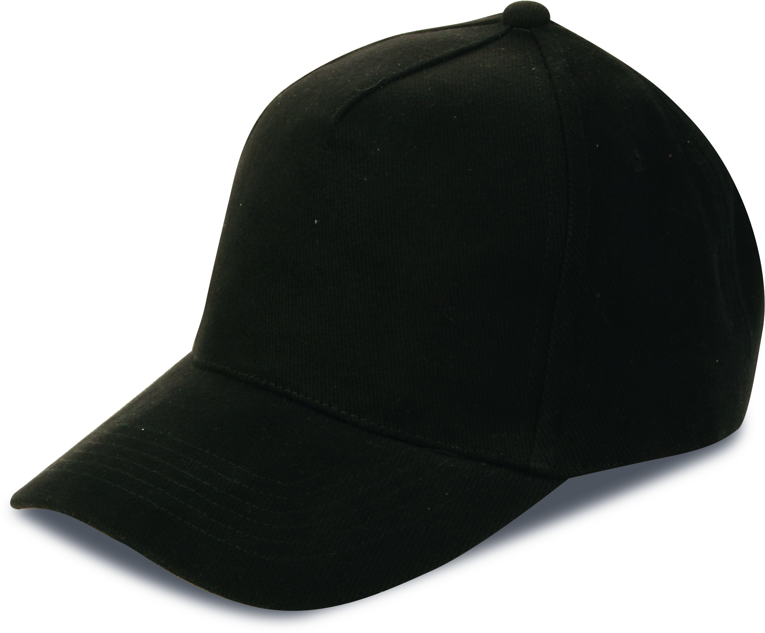 Schweres Cap, 5-Panel-Design, 100 % Baumwolle, Schwarz - BK - BLK – Schwarz