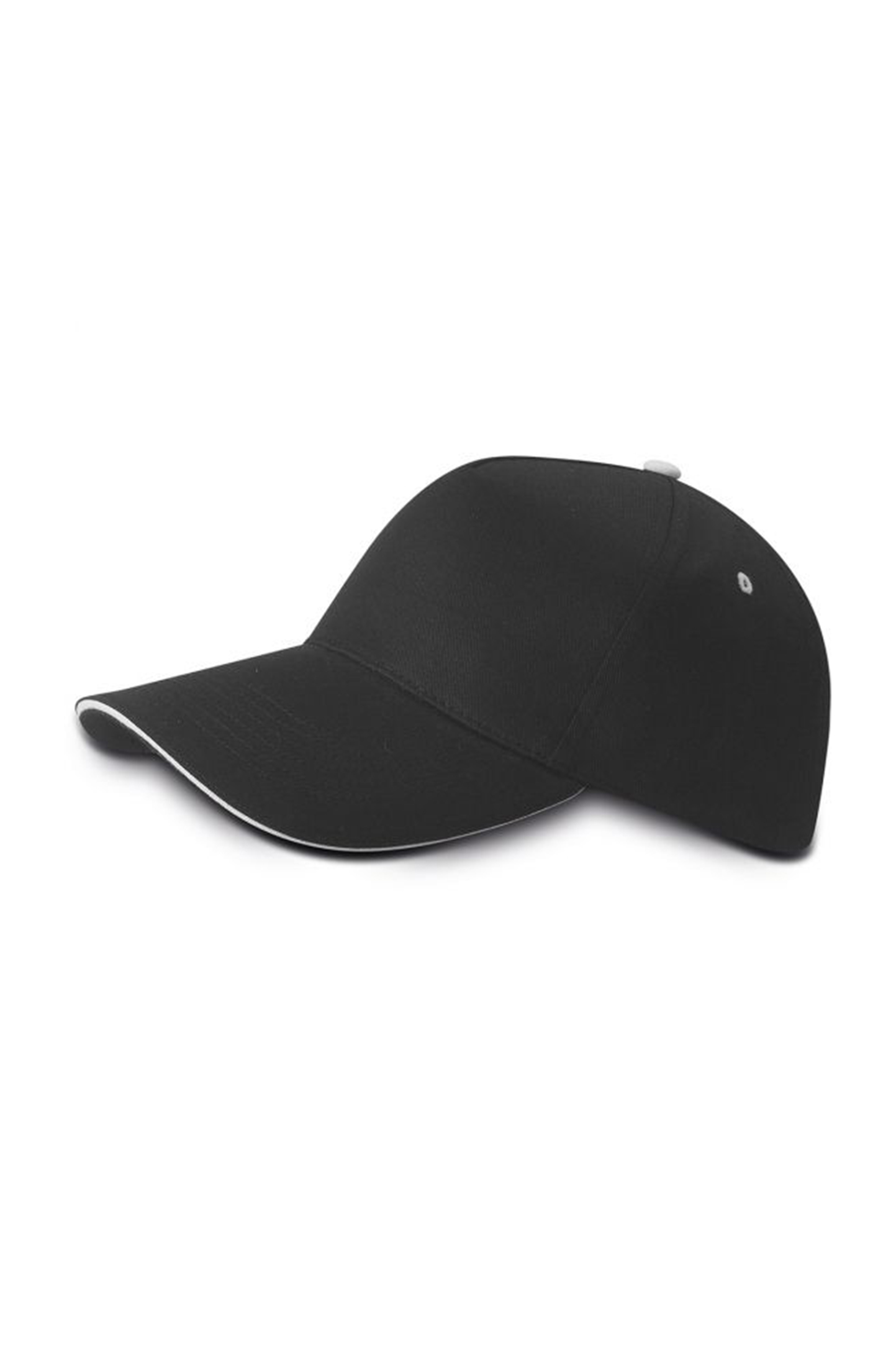 5-Panel-Top-Cap, 100 % Baumwolle, Schwarz - BLK - BLK – Schwarz