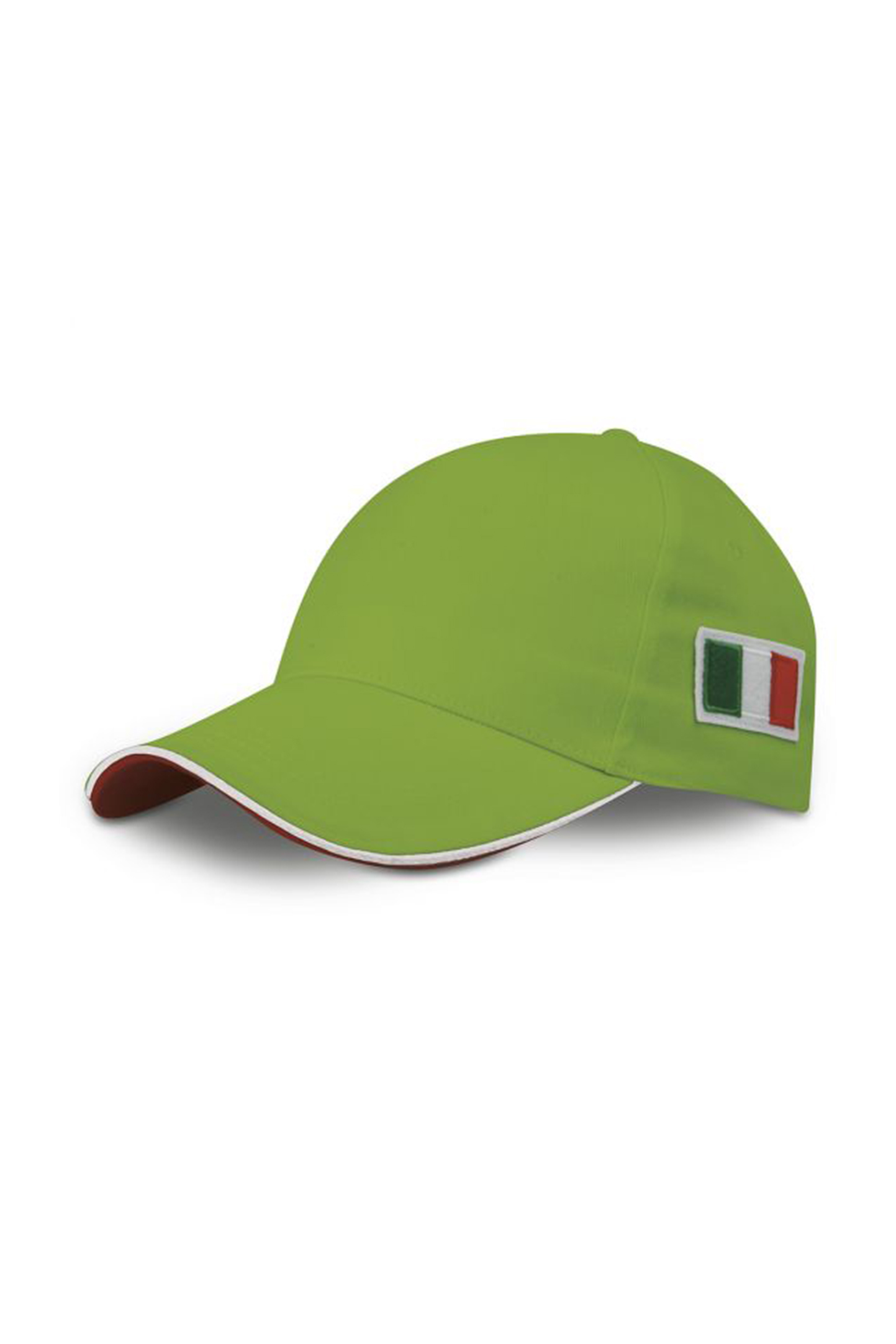 Flaggenkappe, 5-teilig, 65 % Polyester, 35 % Baumwolle, Schwarz - LE - Limette