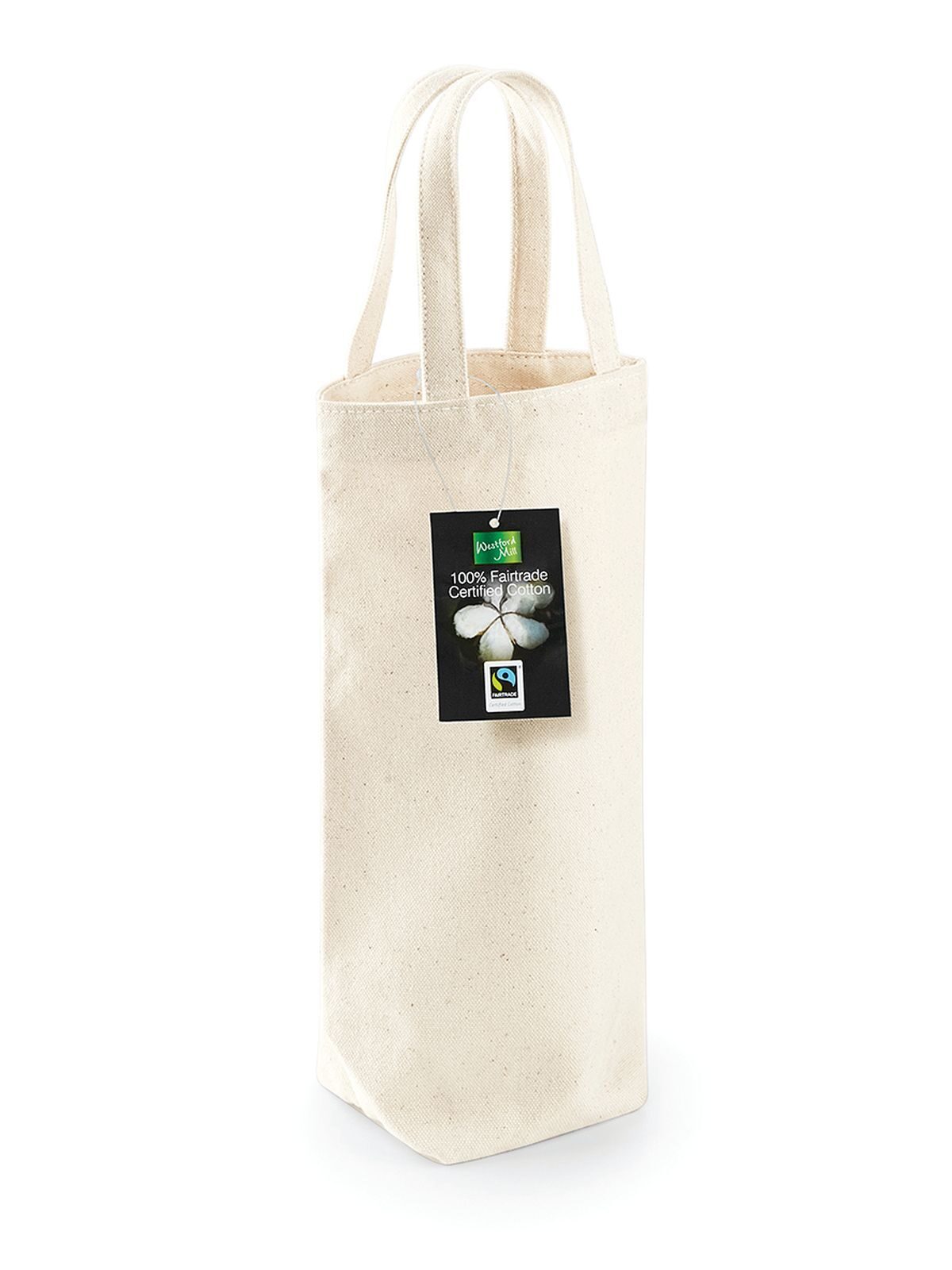 Flaschentasche aus Fairtrade-Baumwolle - NAT - Natürlich