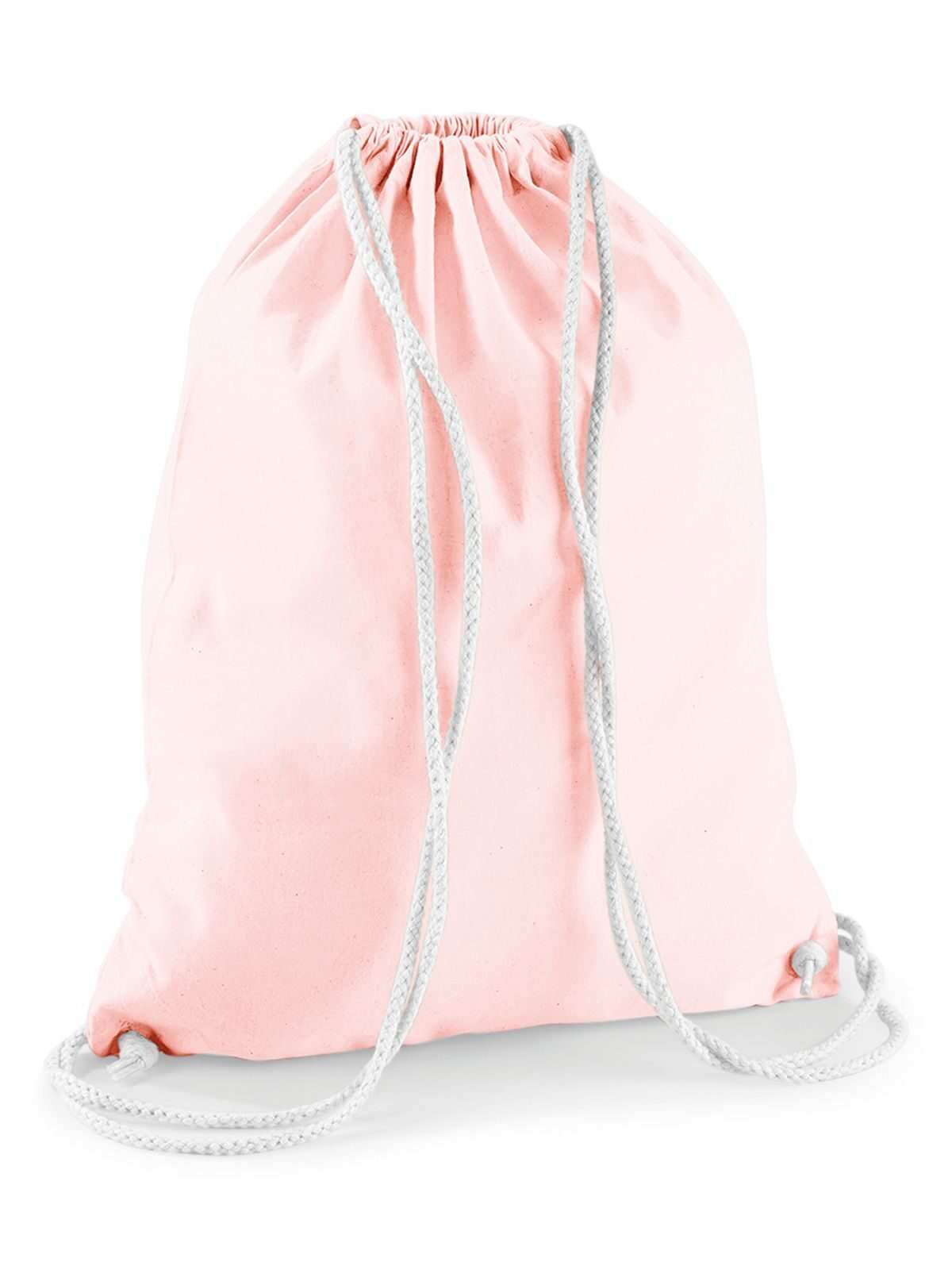 Baumwoll-Gymnastiksack - Pastellrosa/Weiß