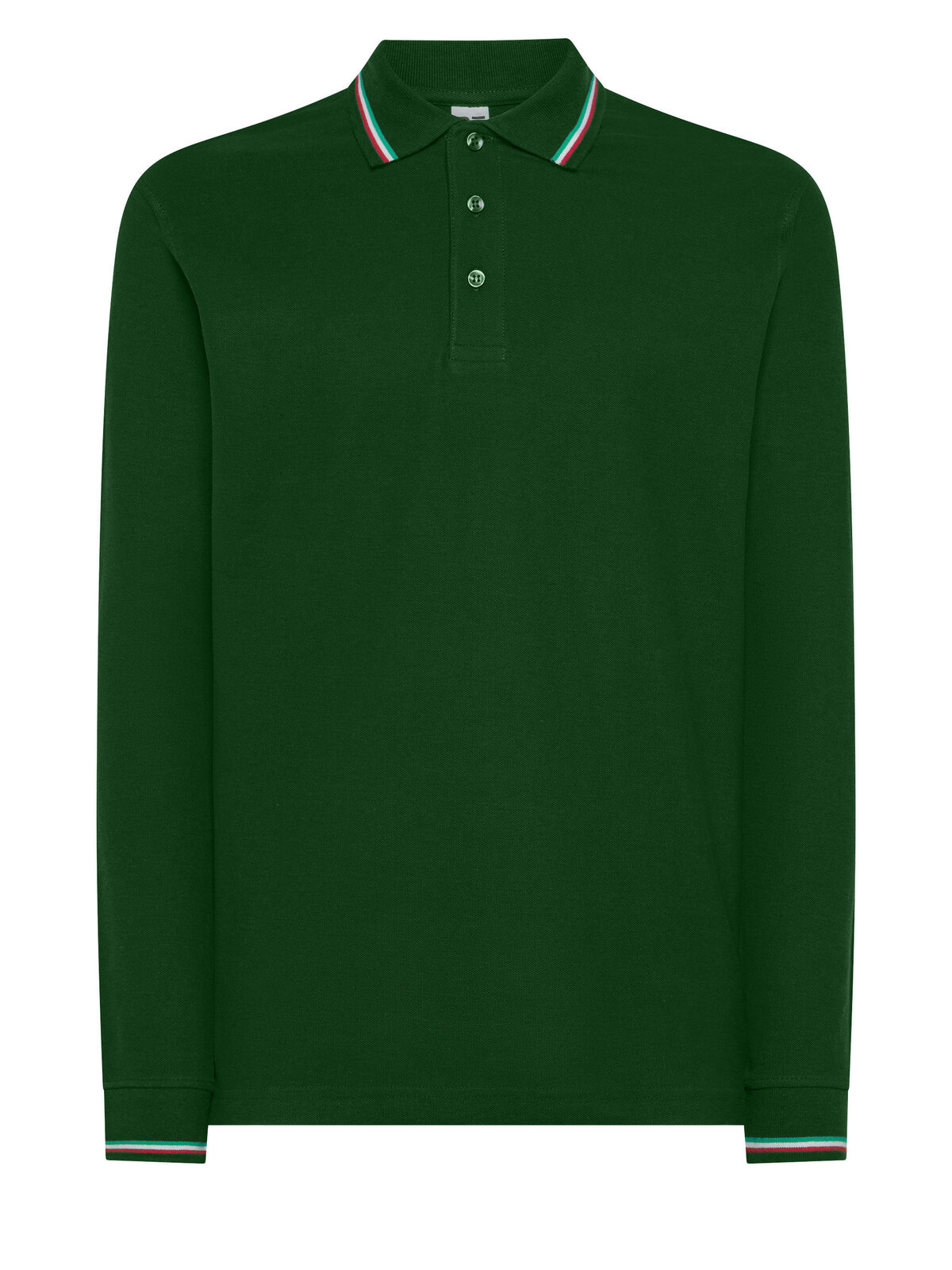 Italienisches Langarm-Polo - FG - WALDGRÜN