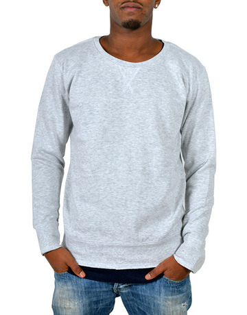 Herren-Sweatshirt mit Rundhalsausschnitt - 14M Melange Weiß