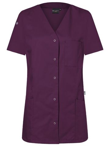 Damen-Arbeitskittel mit Druckknöpfen - 39 - Aubergine