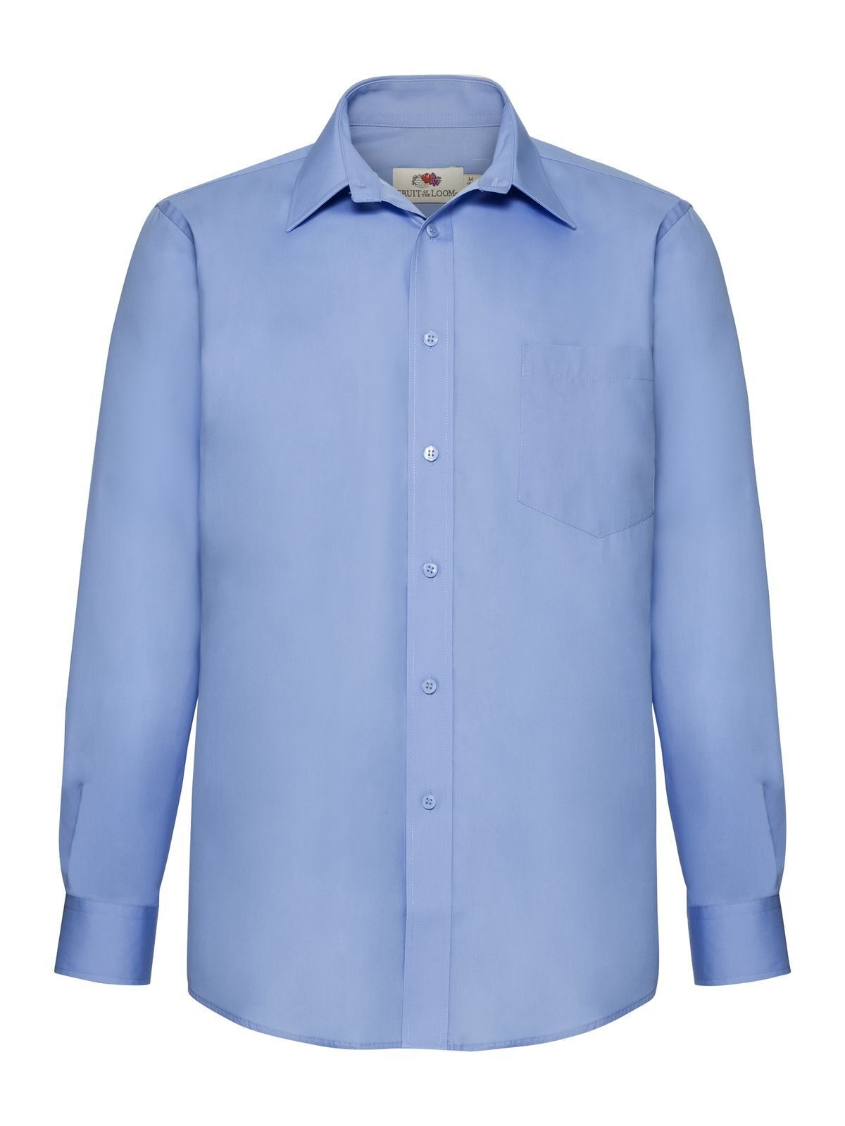 Popeline-Hemd, langärmelig - MU - MU – Mittelblau