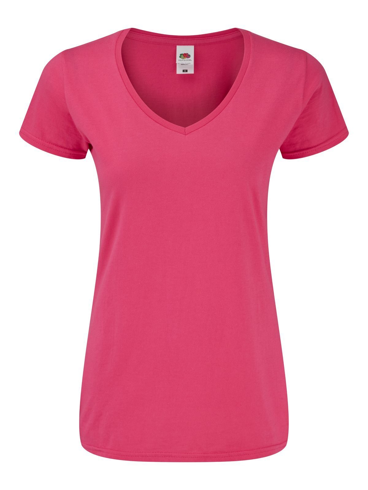 Damen Iconic 150 V-Ausschnitt T-Shirt - 57 - Fuchsia
