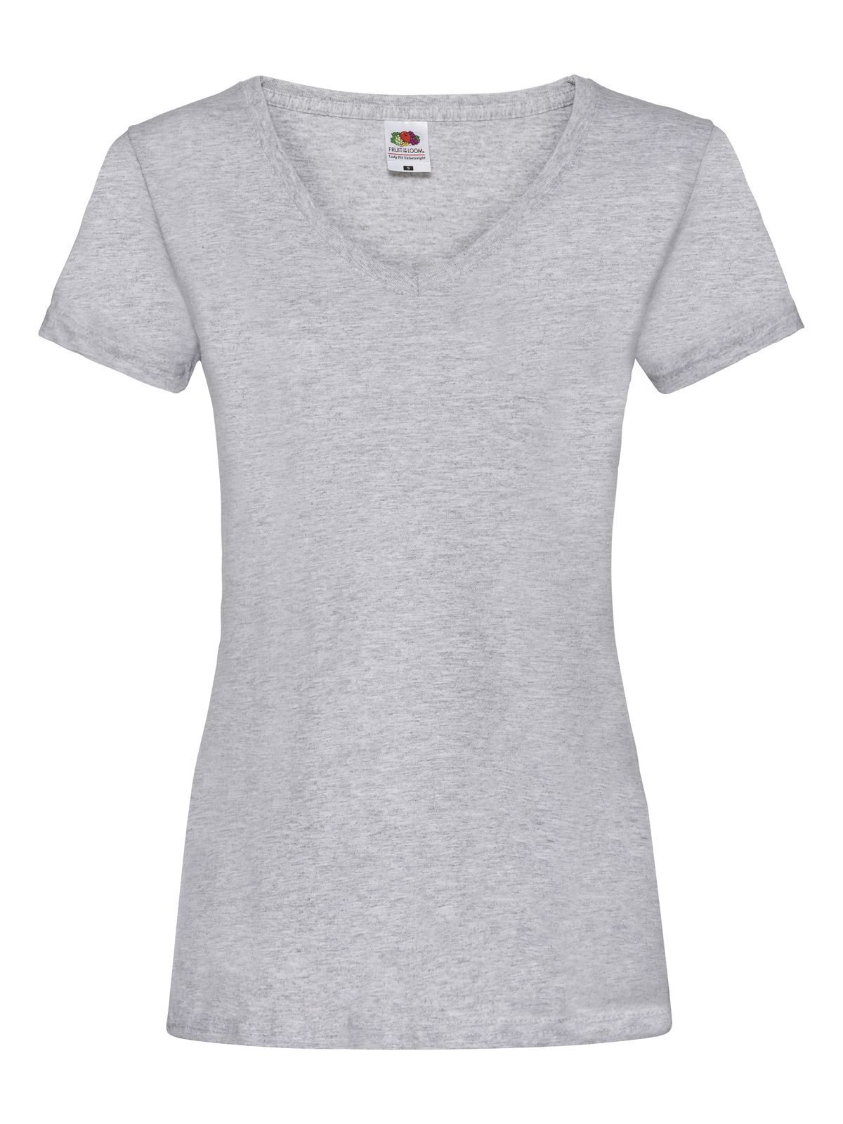 Damen Valueweight V-Ausschnitt T-Shirt - 94 - Heidegrau