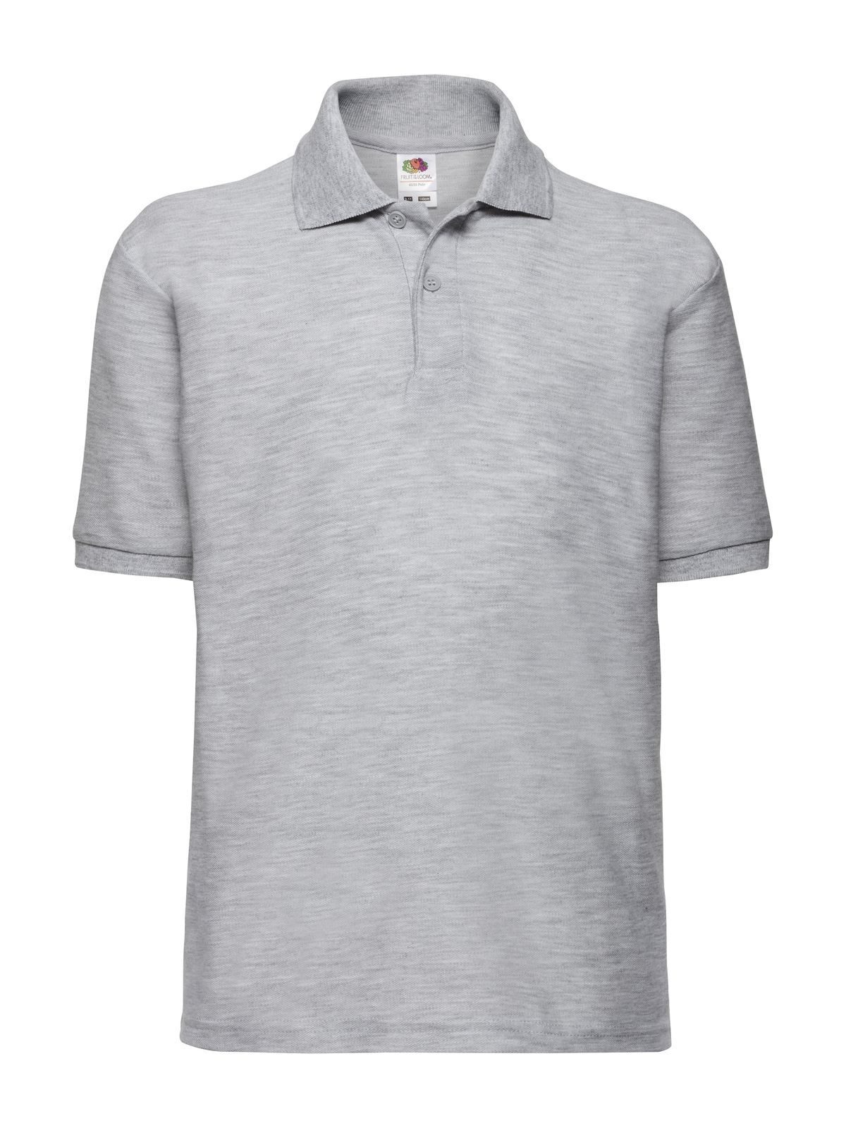 Kinder-Polohemd 65/35 - 94 - Heidegrau