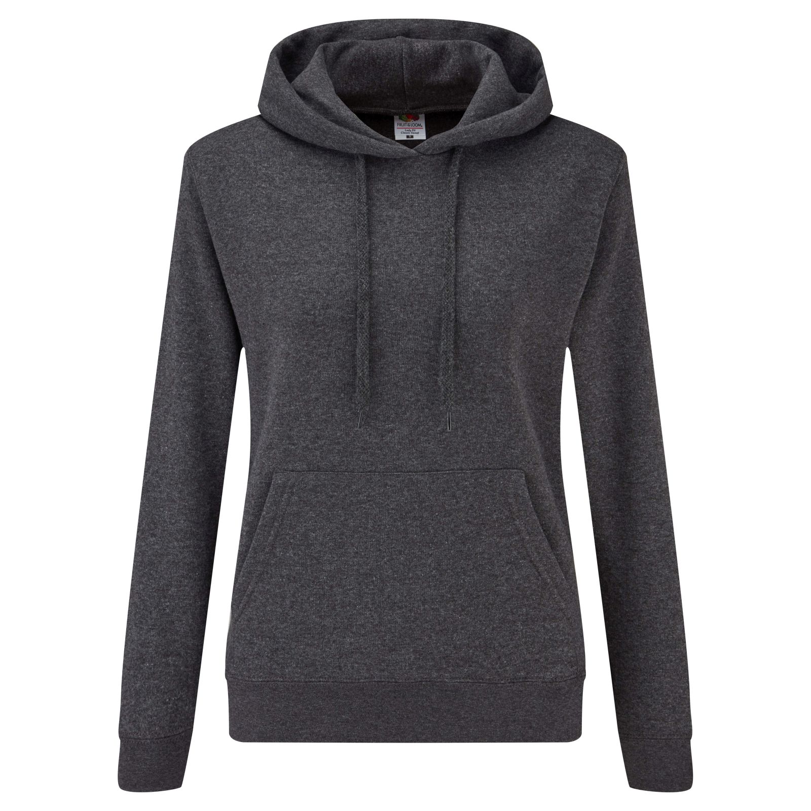 Klassischer Damen-Kapuzenpullover - HD - HD – Dunkelgrau meliert