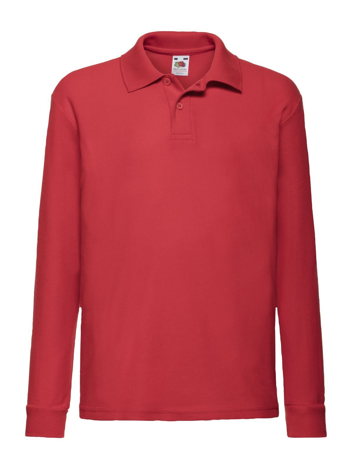 Kinder-Langarm-Polohemd (65/35) - 40 - Rot