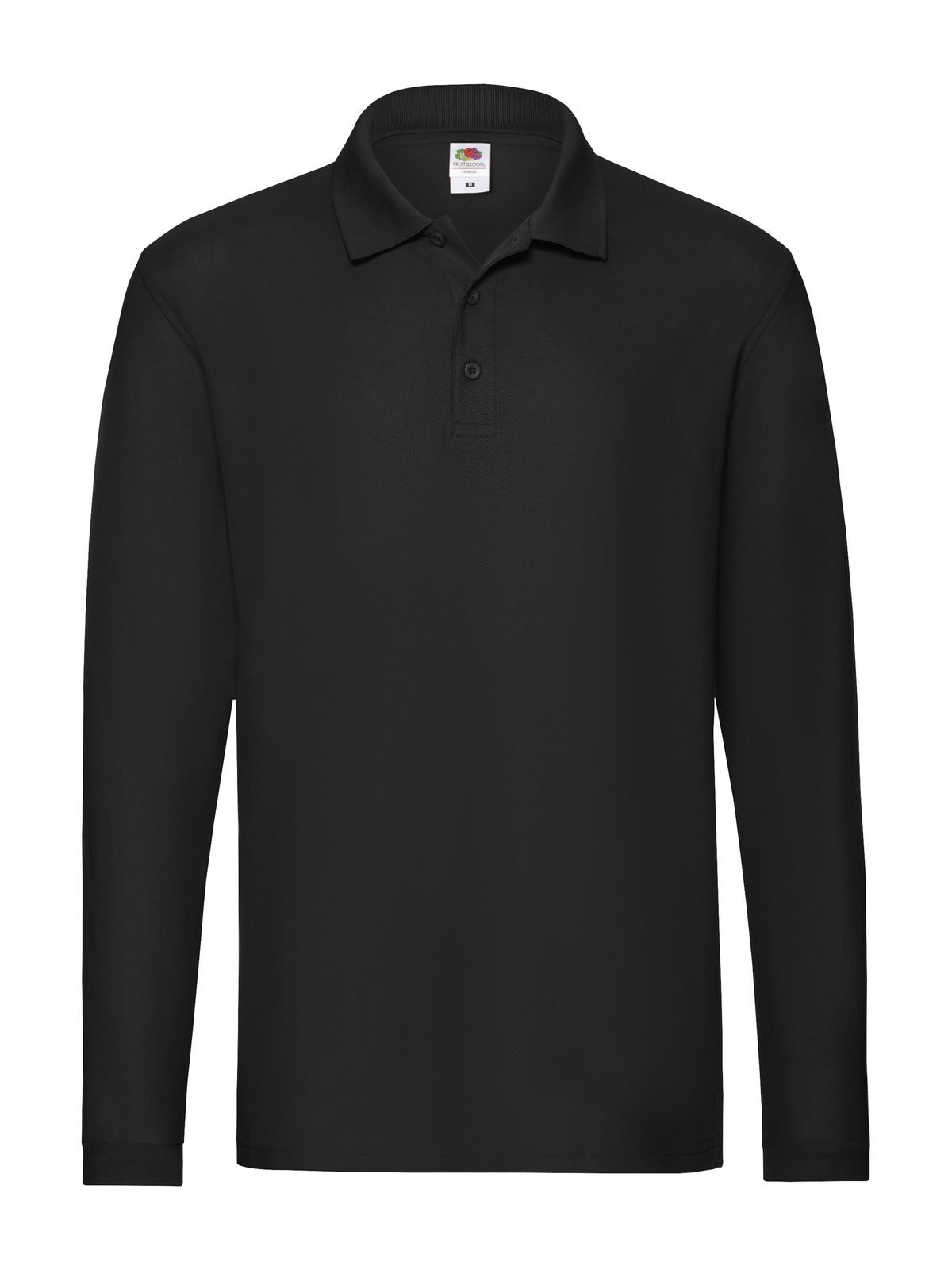 Premium Langarm-Polo - 36 - Schwarz