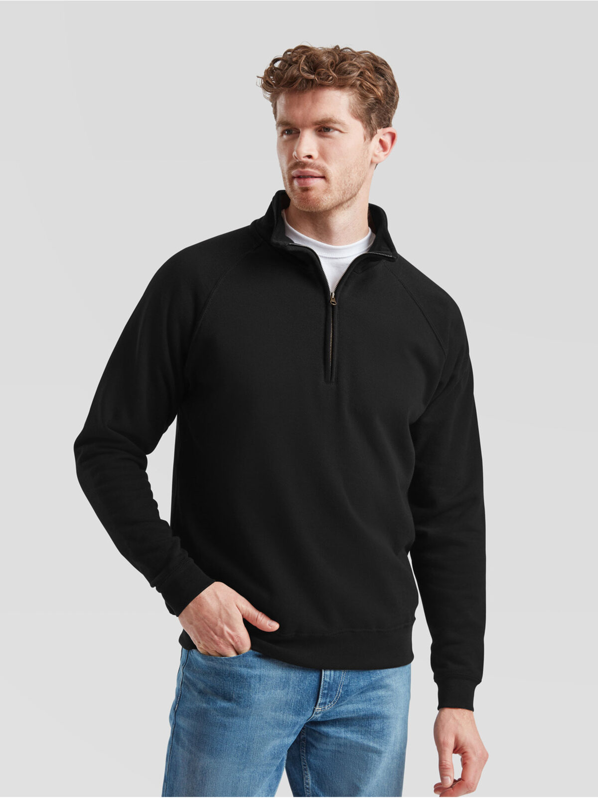 Klassisches Sweatshirt mit Reißverschlusskragen
