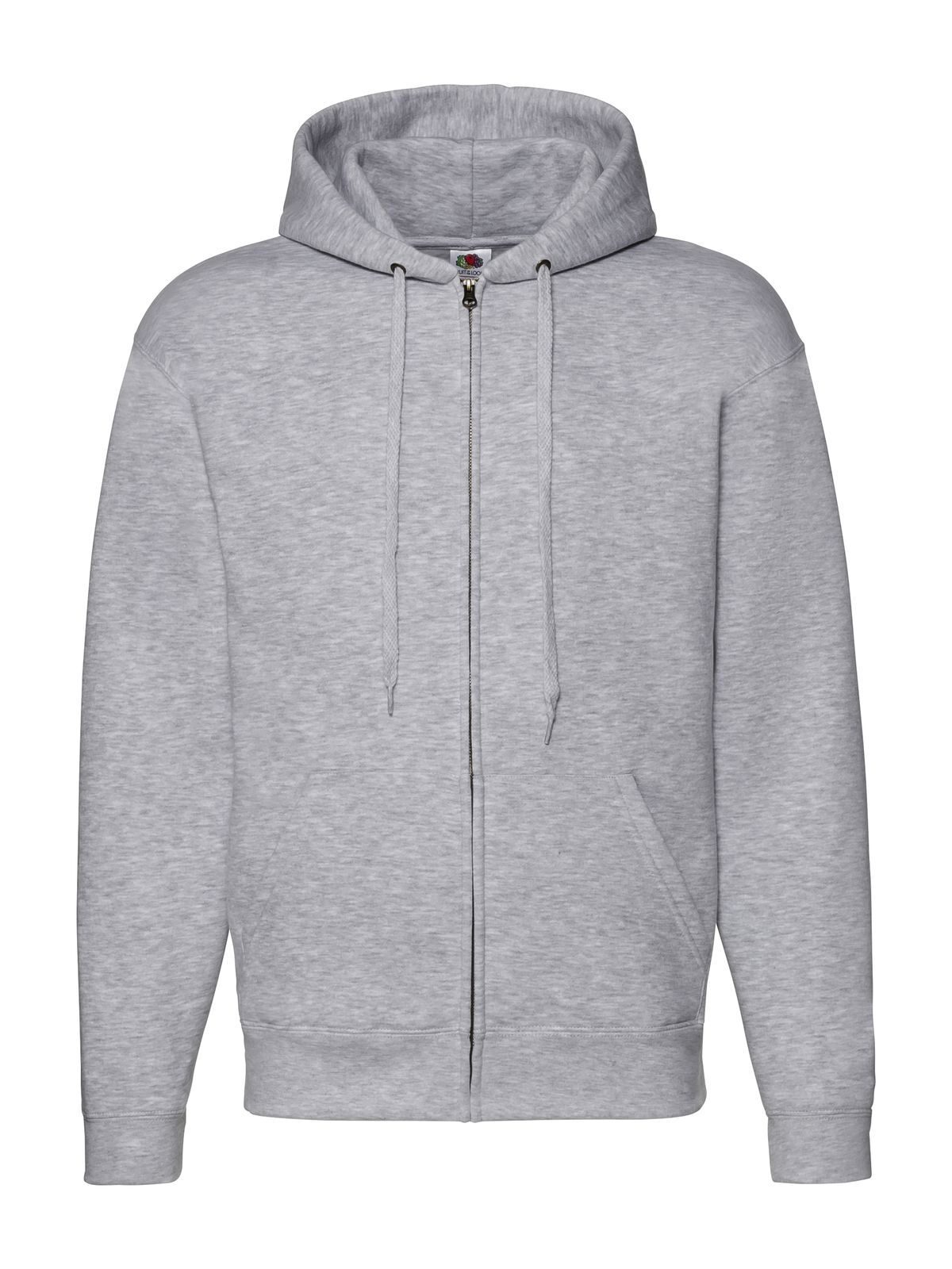 Premium-Sweatjacke mit Kapuze - 94 - Heidegrau