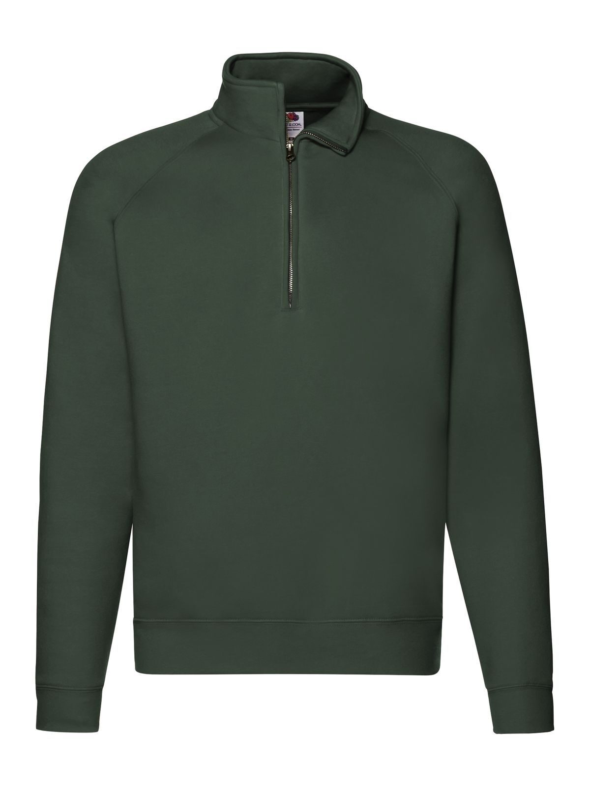 Premium-Raglan-Sweatshirt mit Reißverschlusskragen - 38 - Flaschengrün