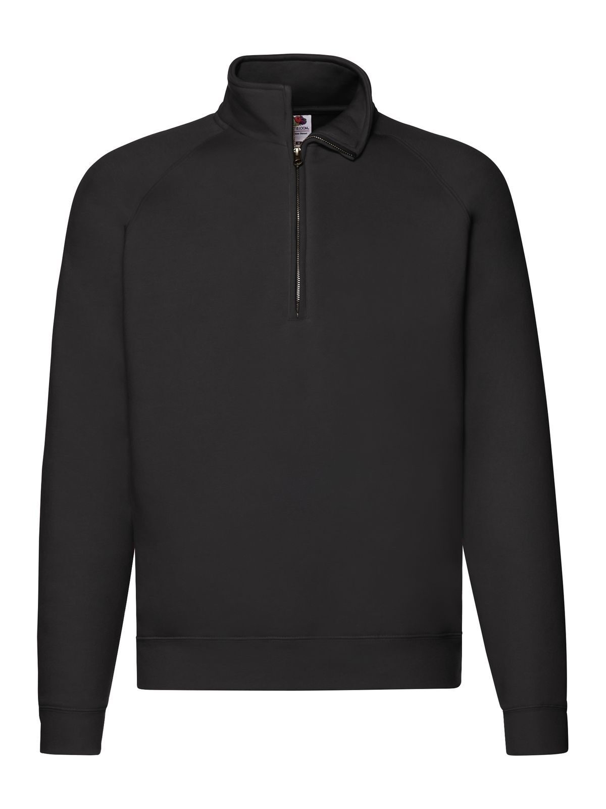 Premium-Raglan-Sweatshirt mit Reißverschlusskragen - 36 - Schwarz