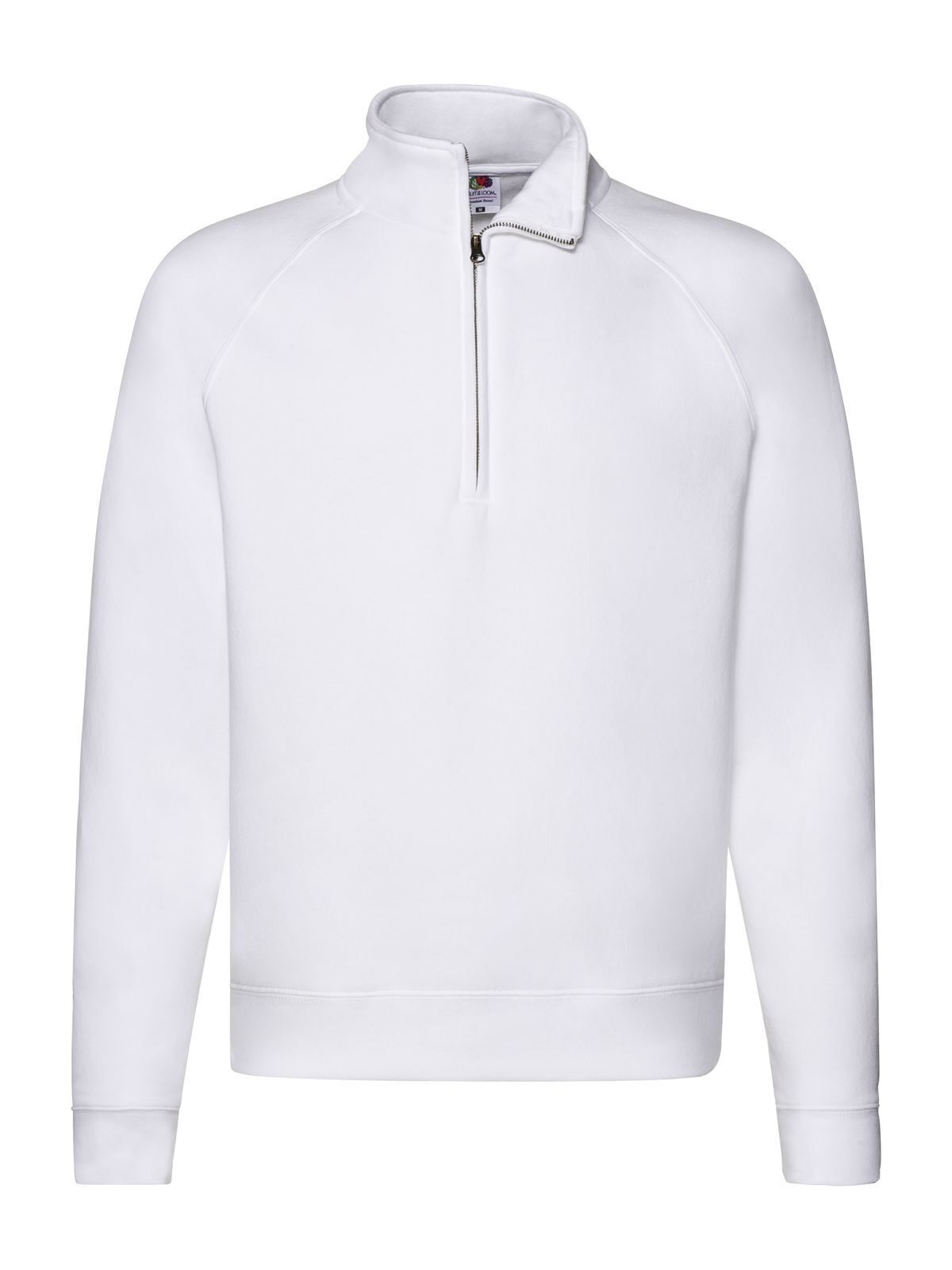 Premium-Raglan-Sweatshirt mit Reißverschlusskragen - 30 - Weiß
