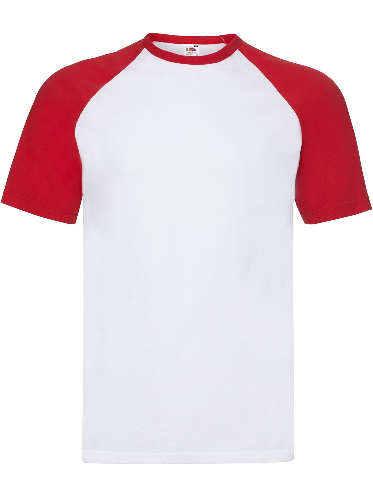 Kurzarm-Baseball-T-Shirt - WM - Weiß-Rot