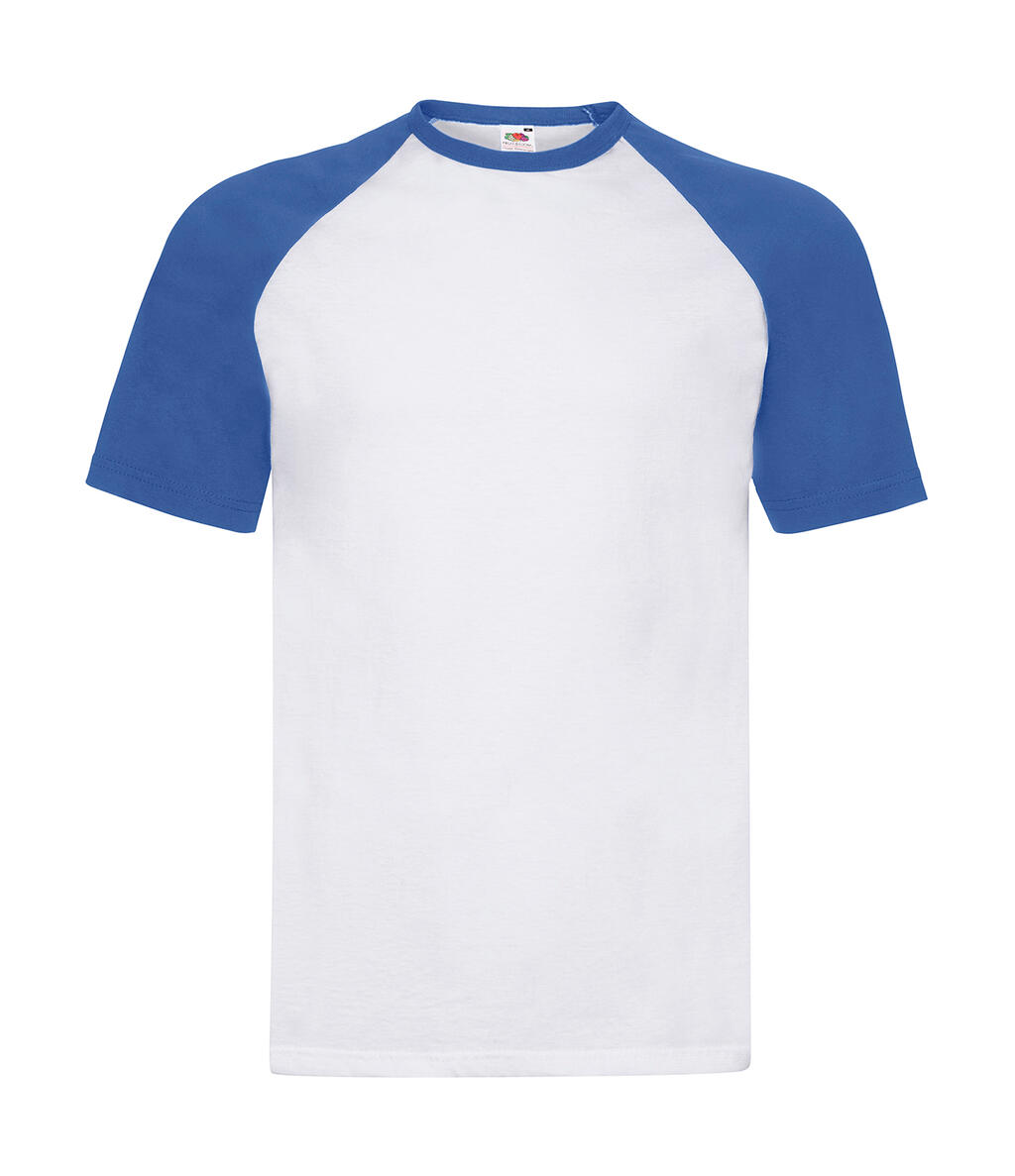 Kurzarm-Baseball-T-Shirt - AW - AW – Weiß-Königsblau