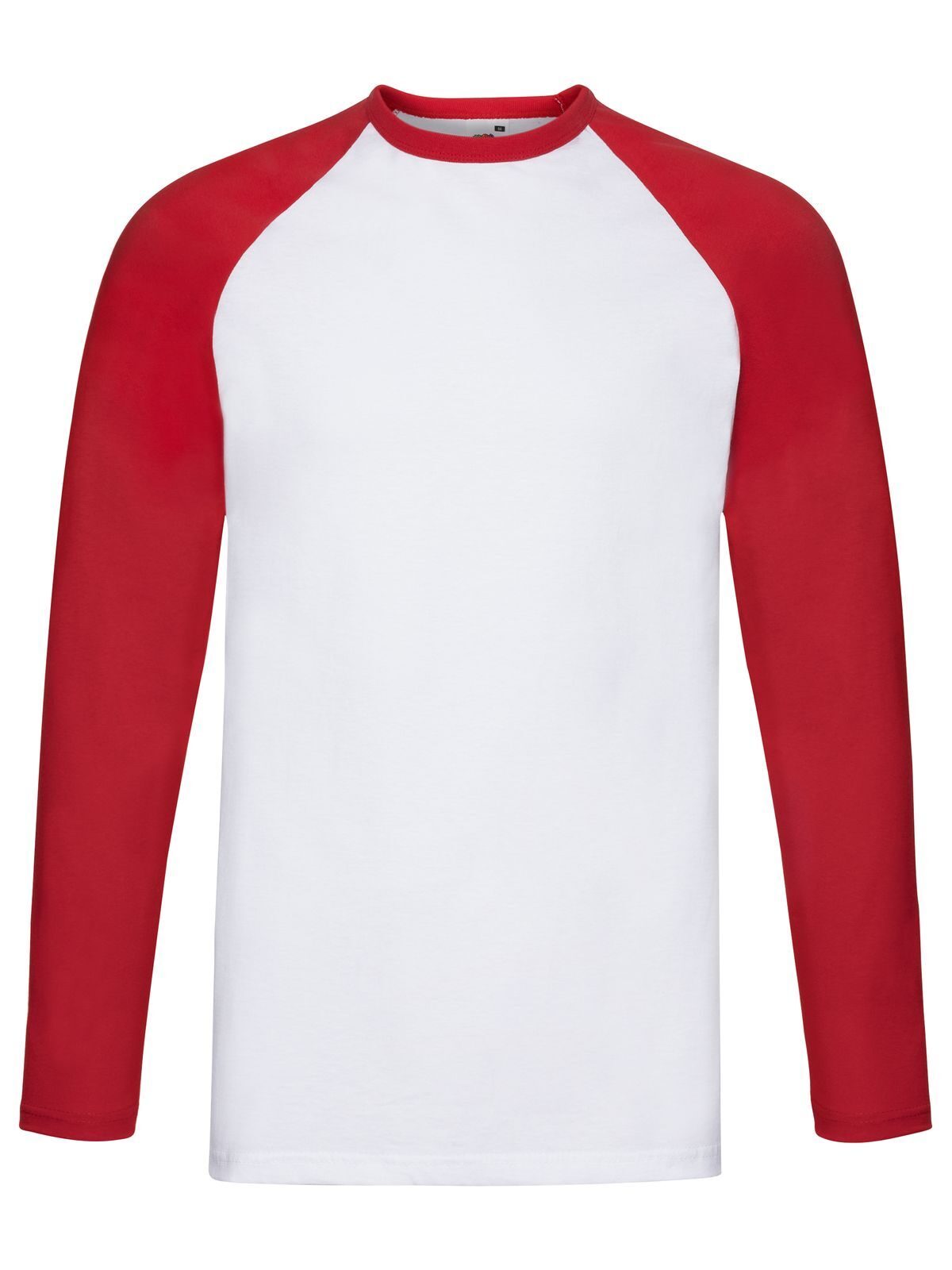 Langarm-Baseball-T-Shirt - WM - Weiß-Rot