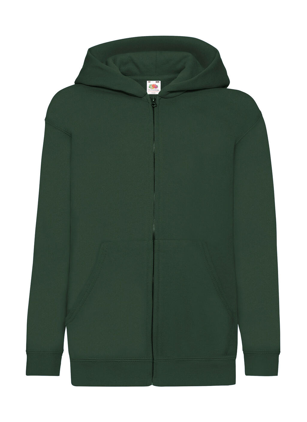 Klassische Kinder-Sweatjacke mit Kapuze - 38 - Flaschengrün