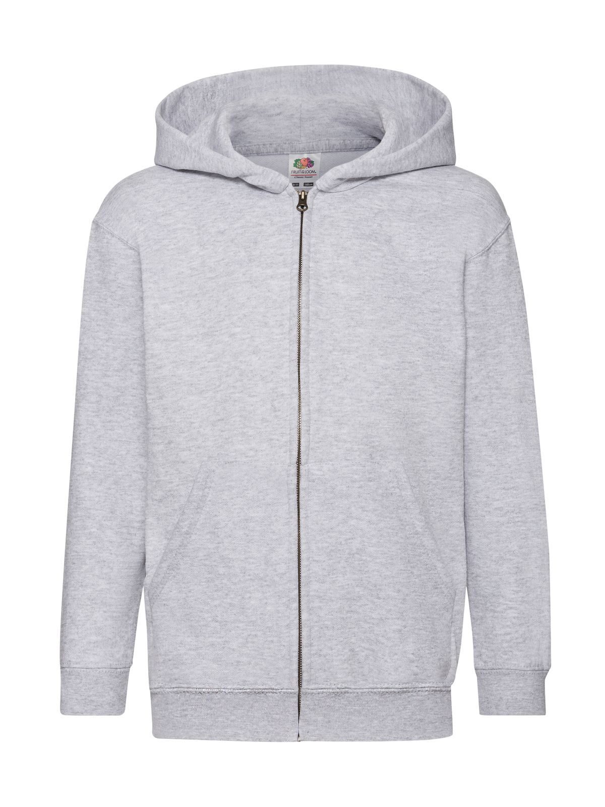 Klassische Kinder-Sweatjacke mit Kapuze - 94 - Heidegrau