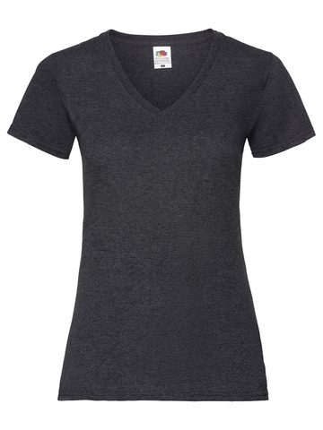 Damen Valueweight V-Ausschnitt T-Shirt - HD - HD – Dunkelgrau meliert