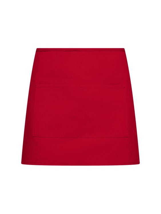 Einfache Halbschürze mit Tasche - RD - Rot
